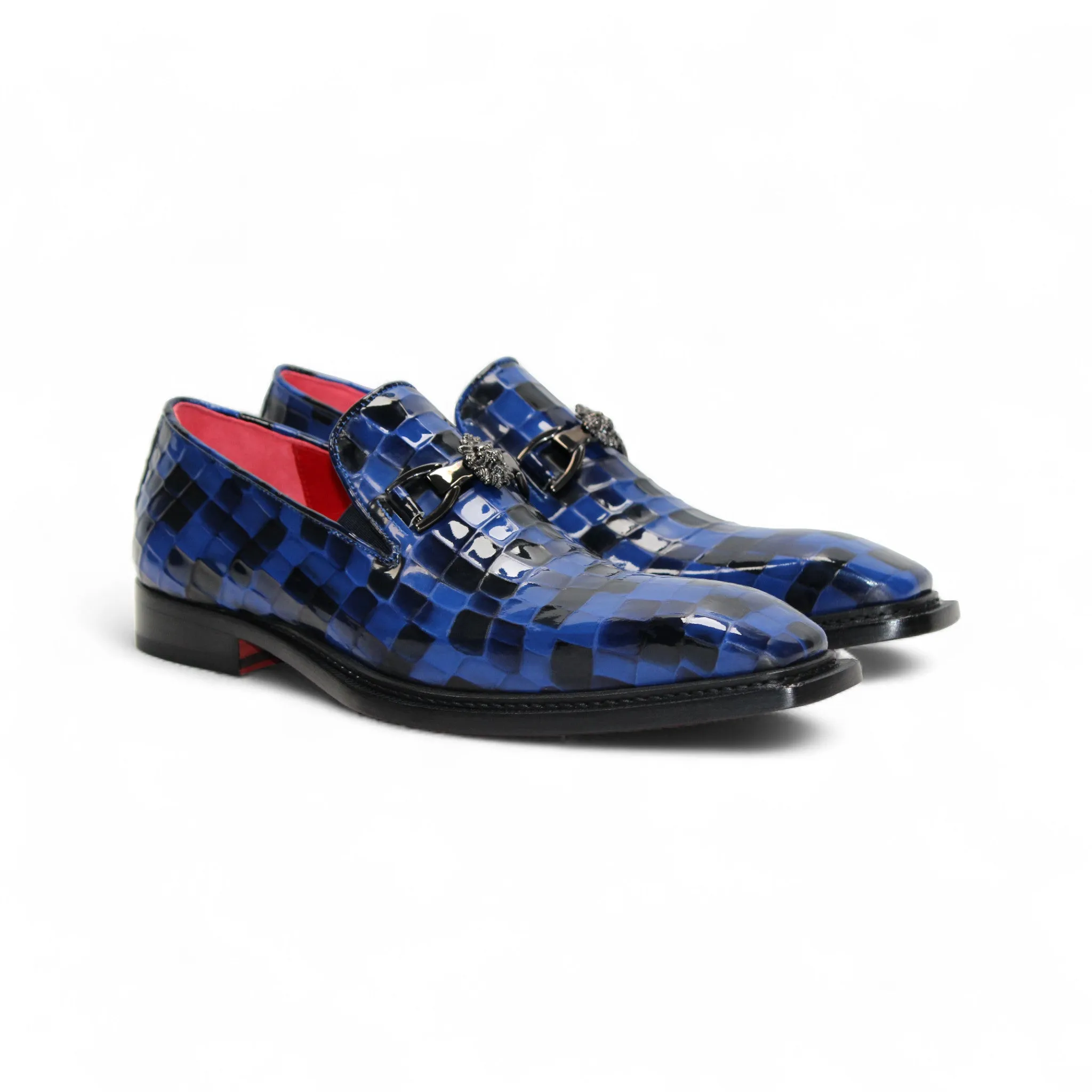 Seamless Interior Emilio Franco Couture "Narciso" Navy Combo Shoes