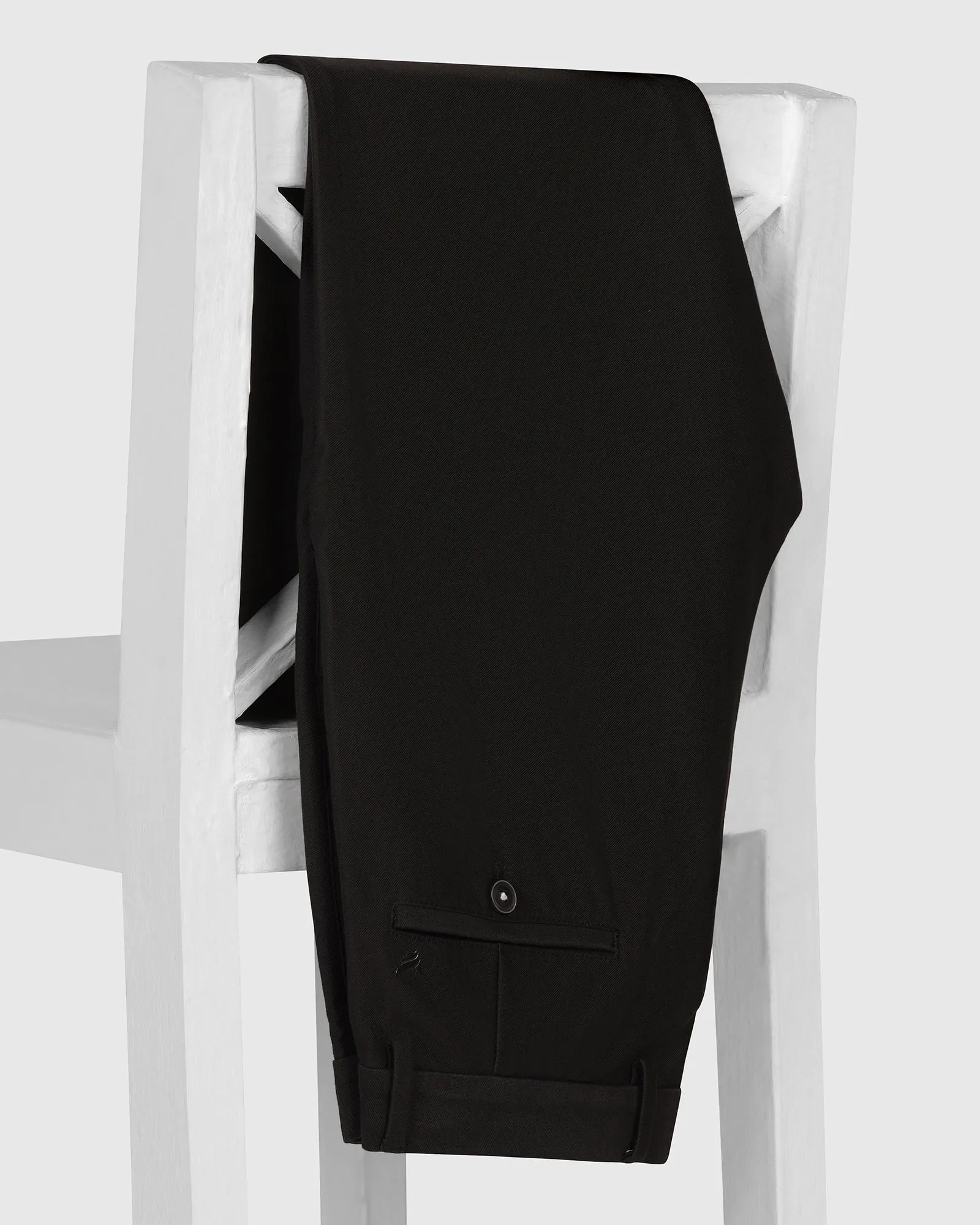 Slim Fit B-91 Casual Black Solid Khakis - Victor Travel Ready Fit Low Profile Design