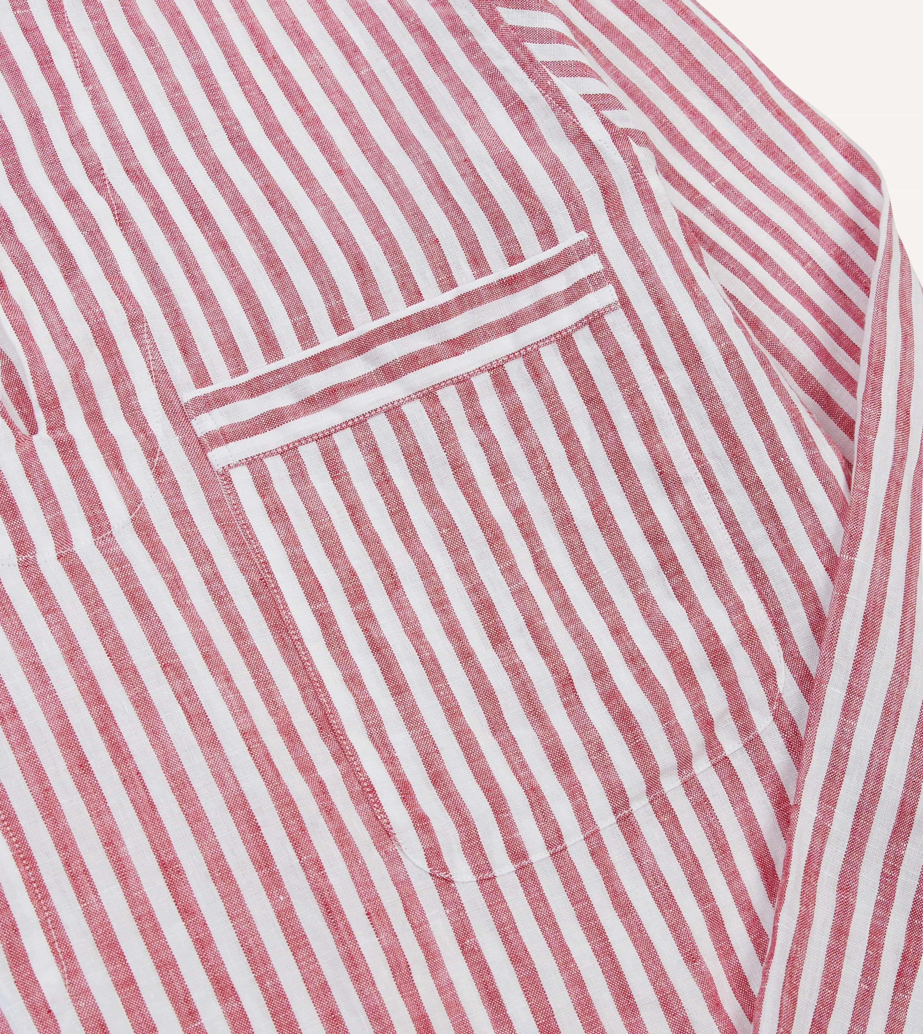 Traveler??s Choice Effortless Style Red Stripe Linen Smock Shirt