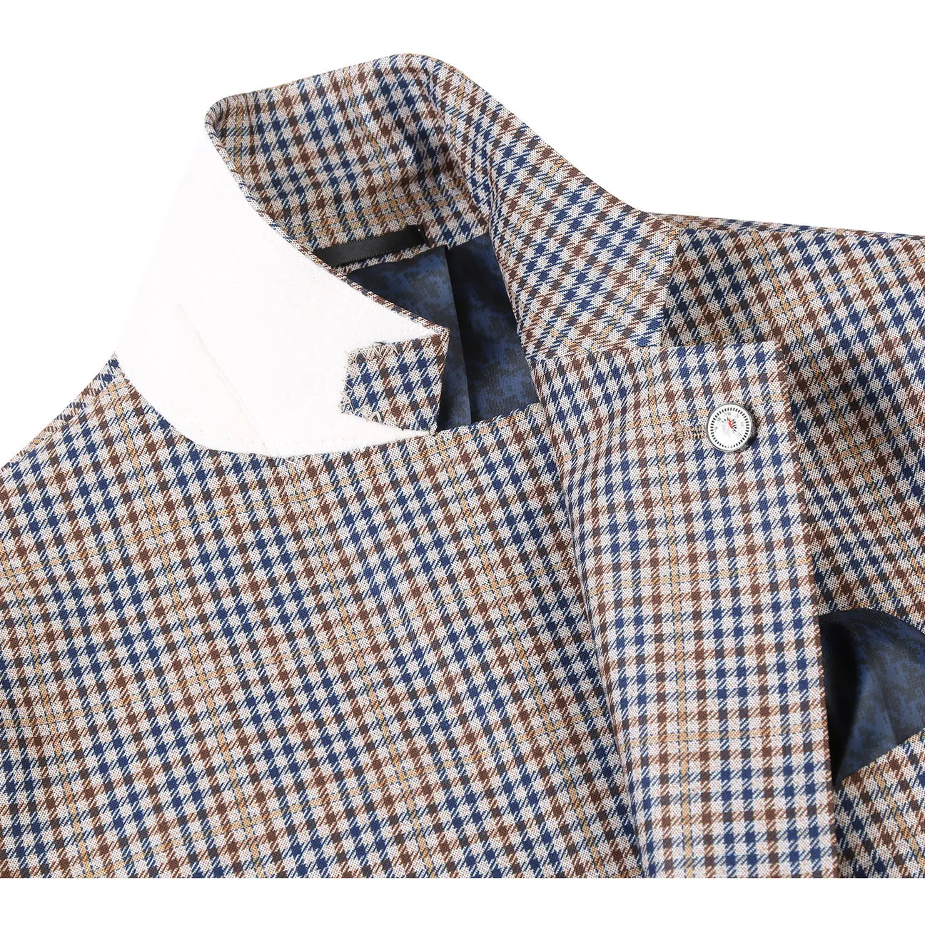 Pellagio Men's Half Canvas Blazer Light Gray PF23-3 Durable zipper pull Anti Glare Trim