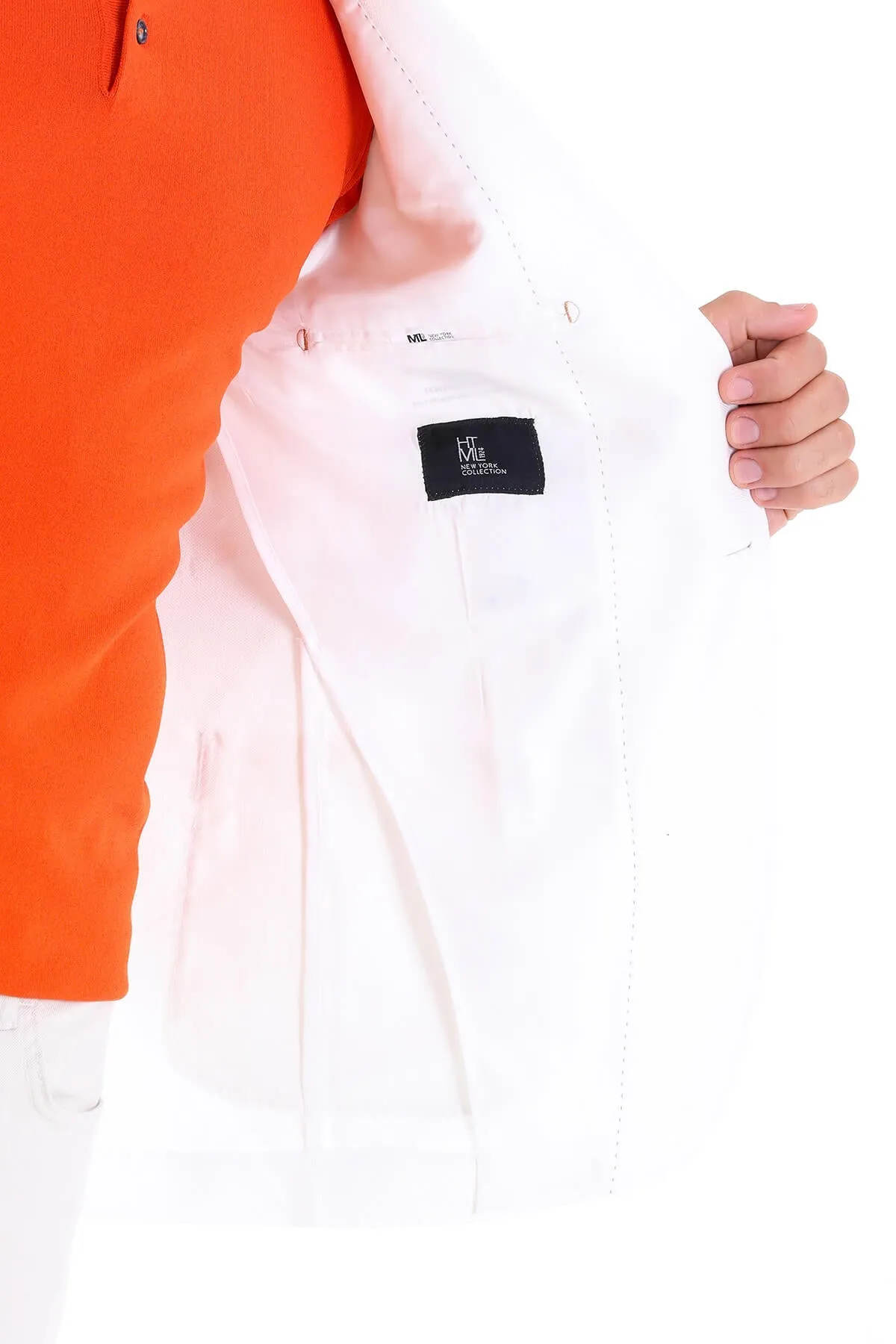 Snow Ready Outfit Comfort Fit Notch Lapel White Linen Casual Blazer