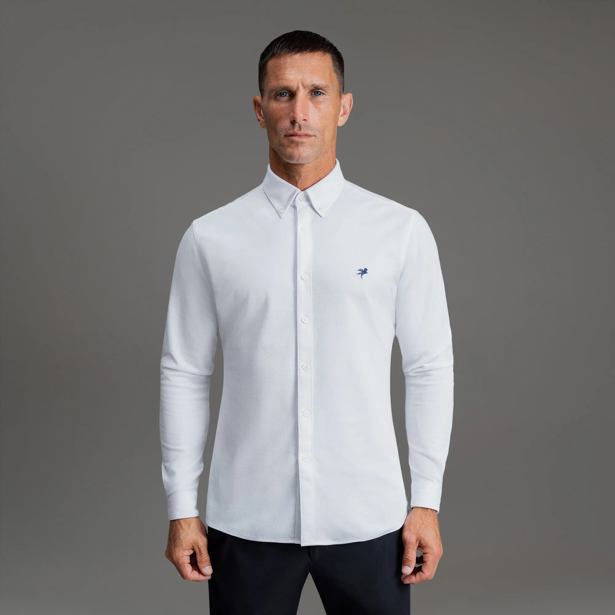 Layered Collar Smart Appearance Stretch Oxford Mercer Shirt