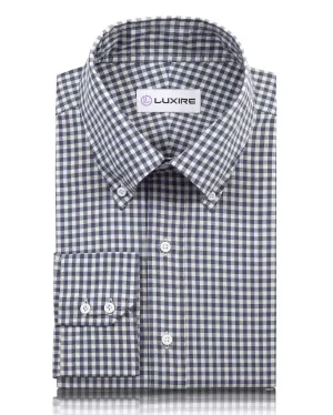 Faded Dark Navy Gingham On White Shirt Lightweight Composite