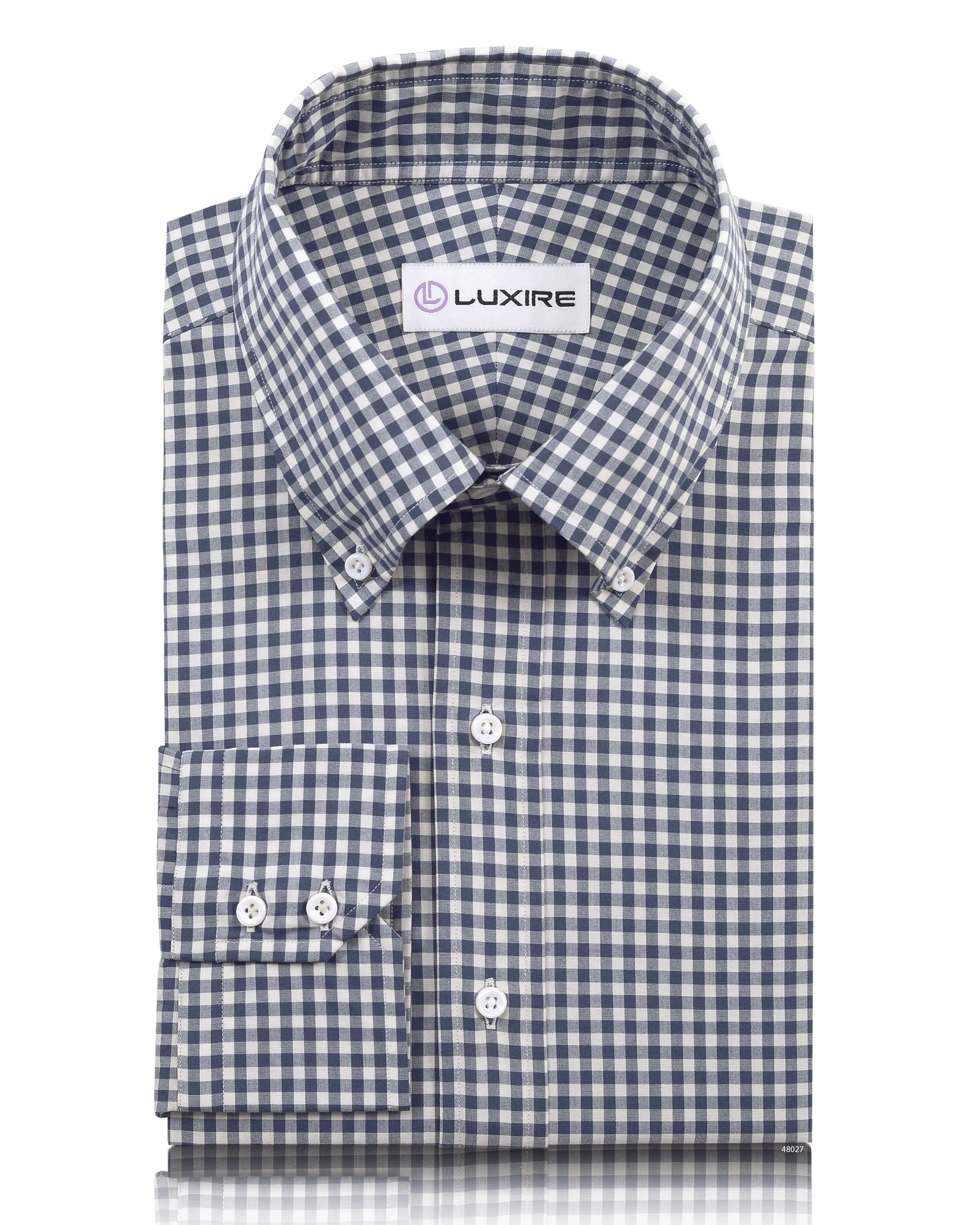 Faded Dark Navy Gingham On White Shirt Lightweight Composite