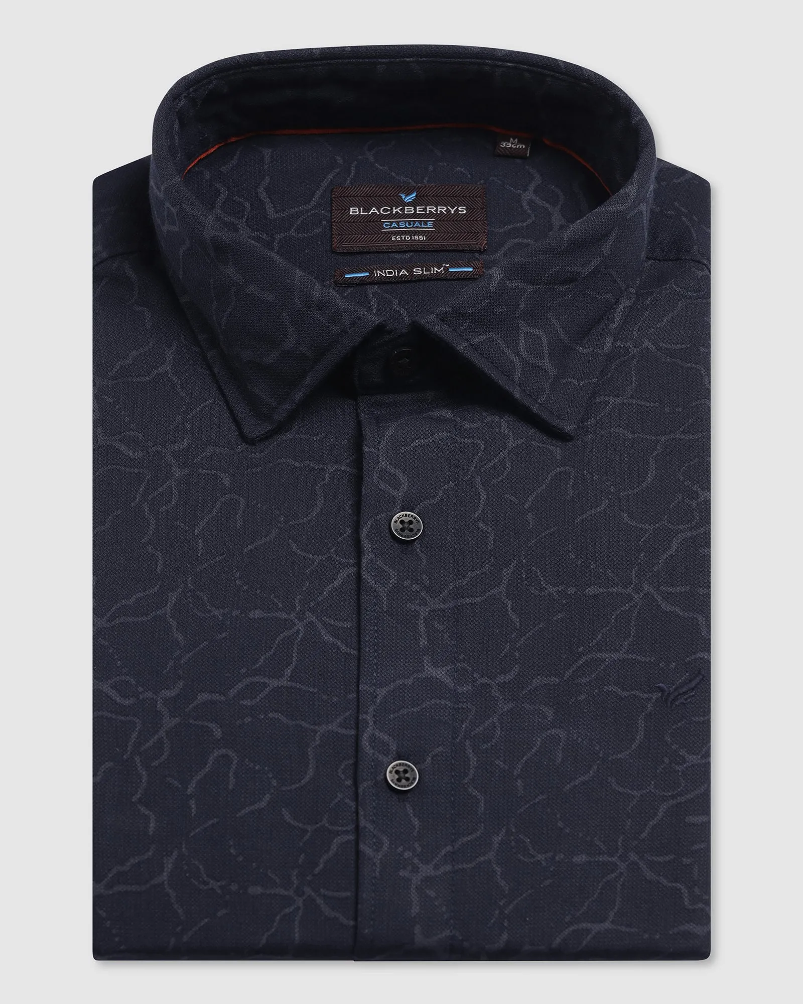 Casual Blue Printed Shirt - Mercer Streetwear Ventilated Back