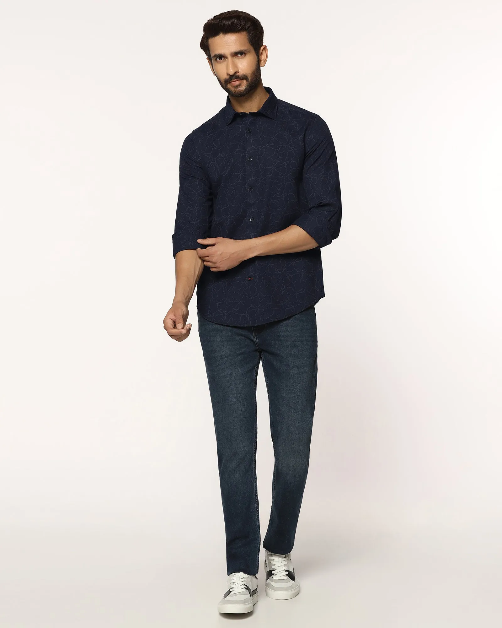 Casual Blue Printed Shirt - Mercer Festival Fashion