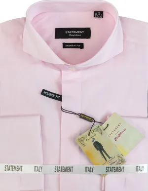 Plus size option Earthy Palette MODERN FIT PINK DRESS SHIRT WITH SPREAD COLLAR & FRENCH CUFF