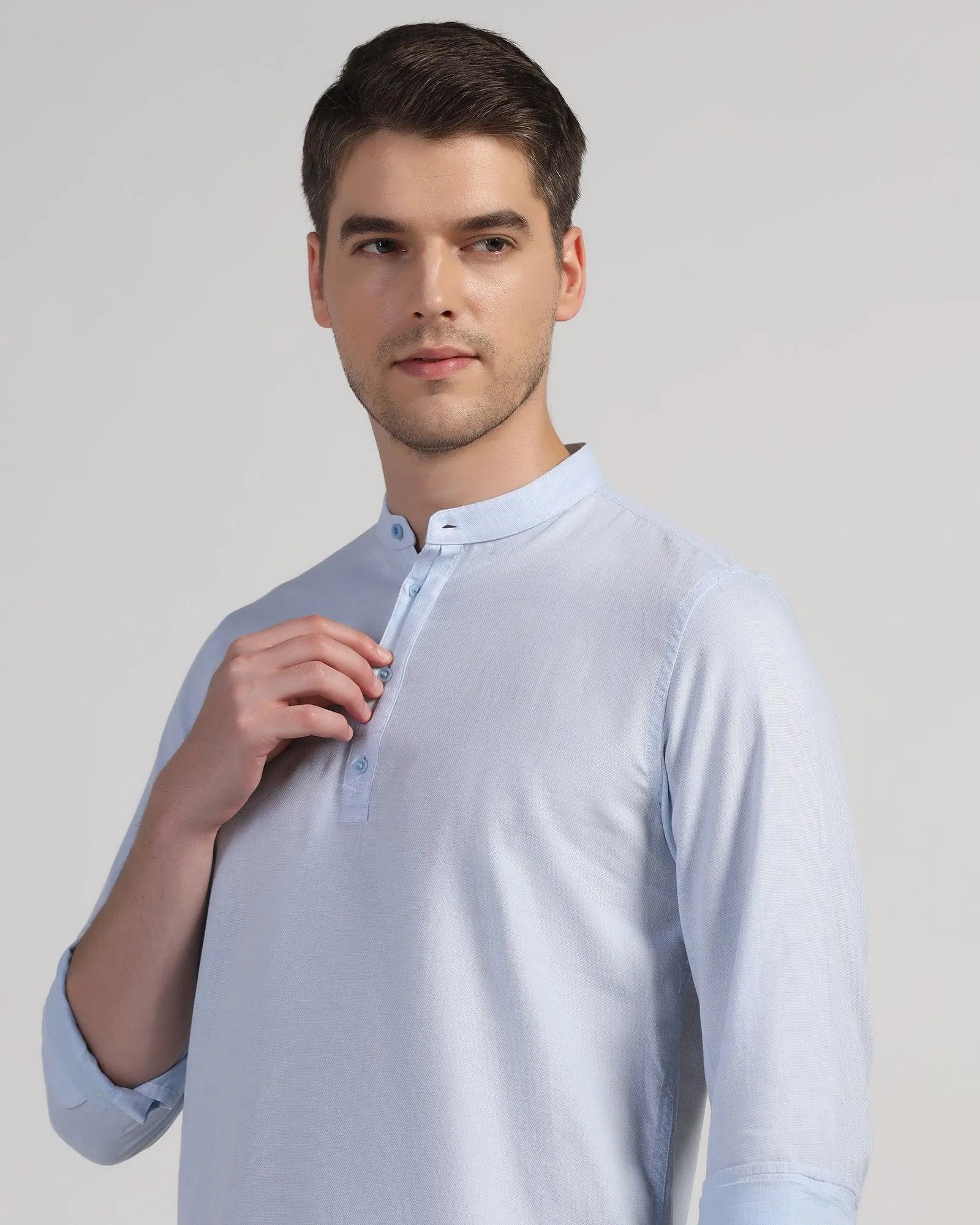 Chic Look Casual Blue Solid Shirt - Carly