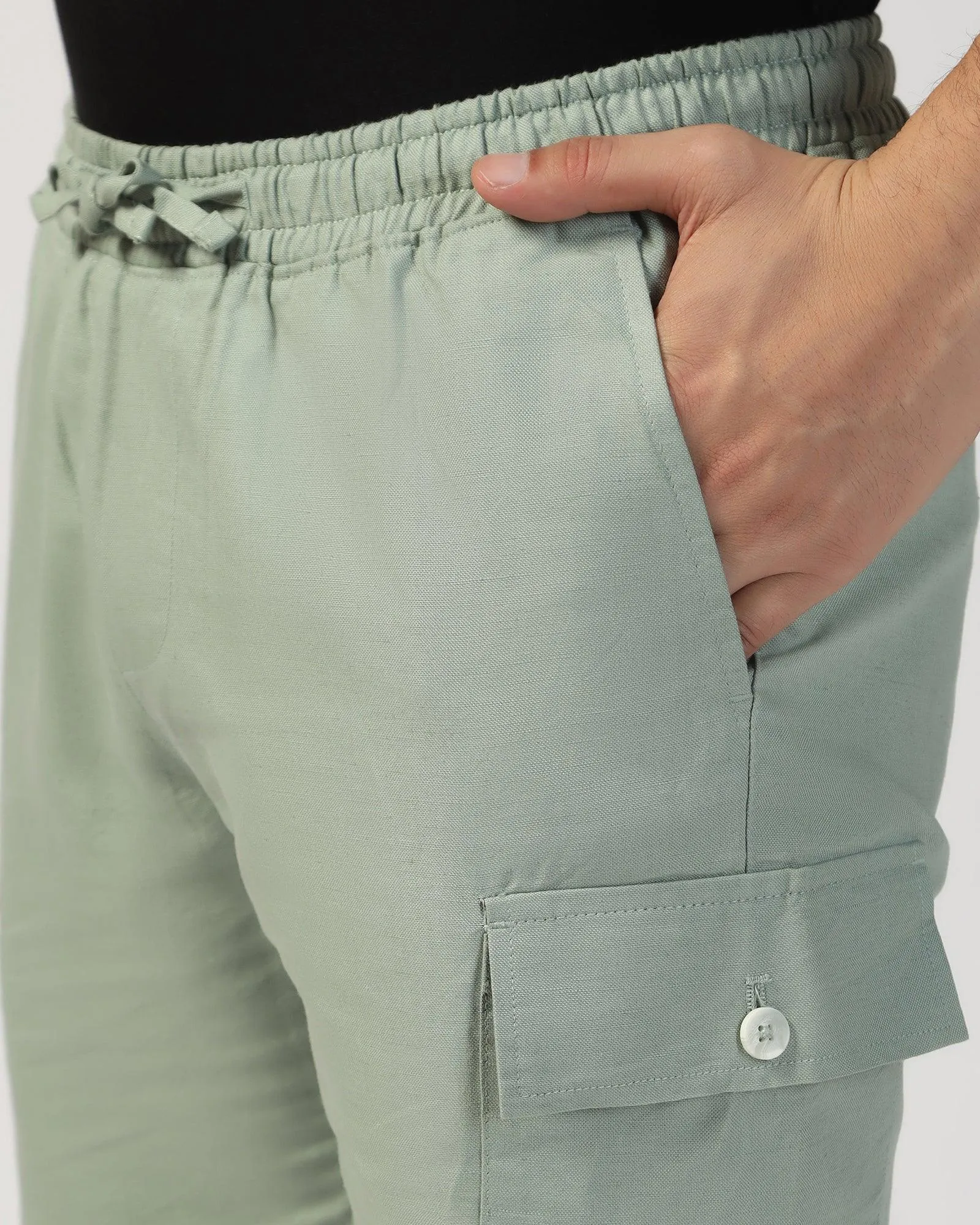 Linen Casual Green Solid Shorts - Kin No Friction