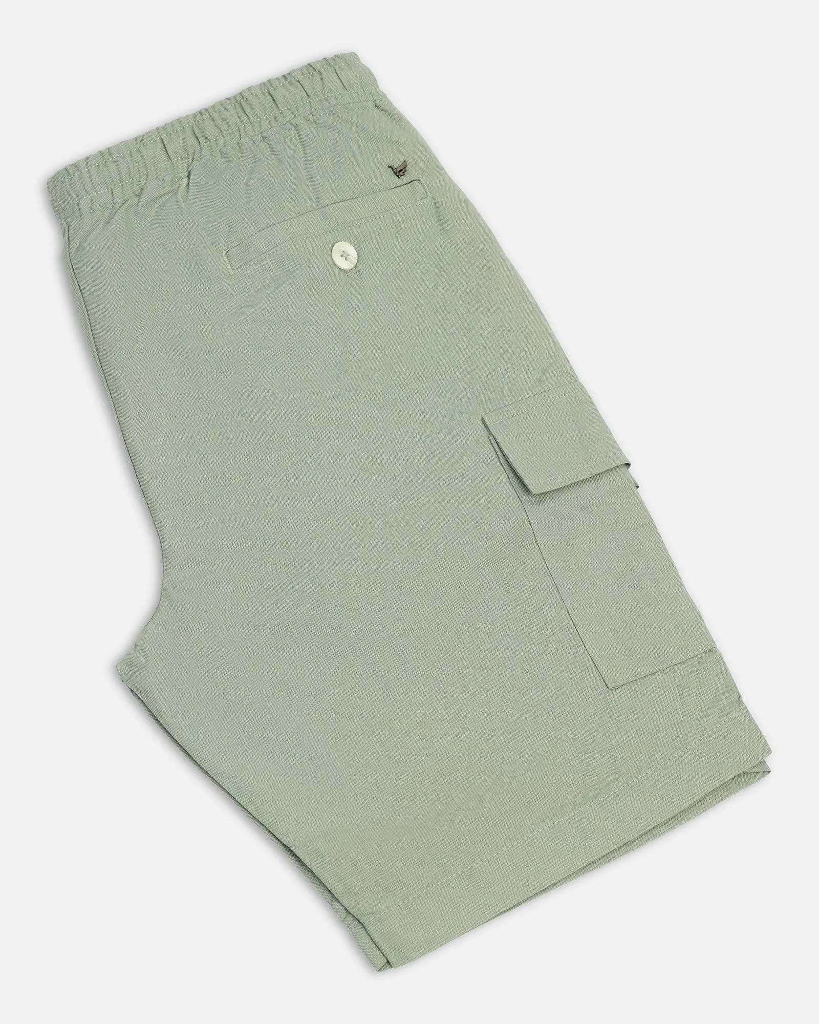 Light Motion Fit Linen Casual Green Solid Shorts - Kin