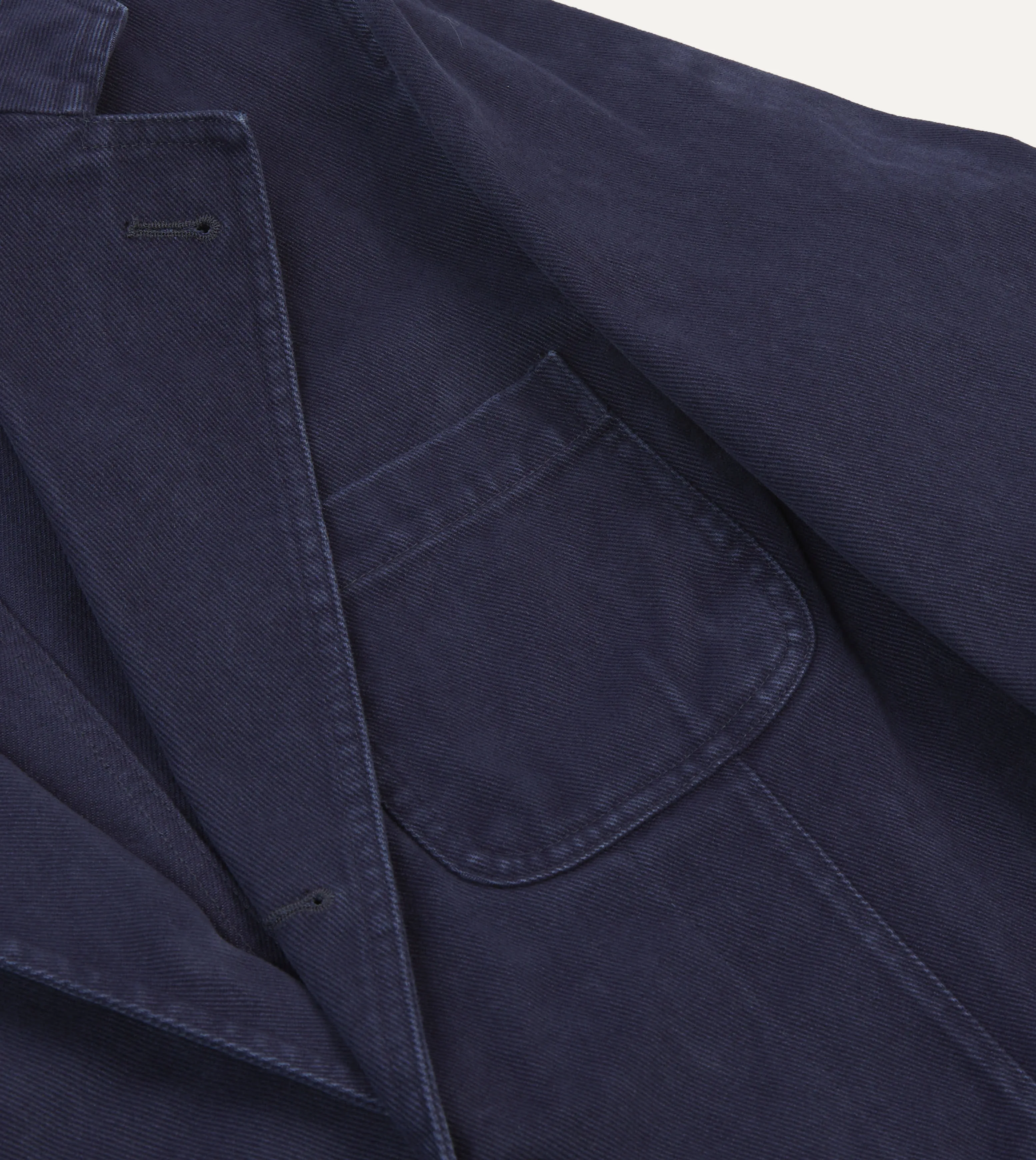 Indigo Heavy Cotton Twill Games Blazer Mk. I Flexible Joint Mobility Classic Ribbed Cuffs