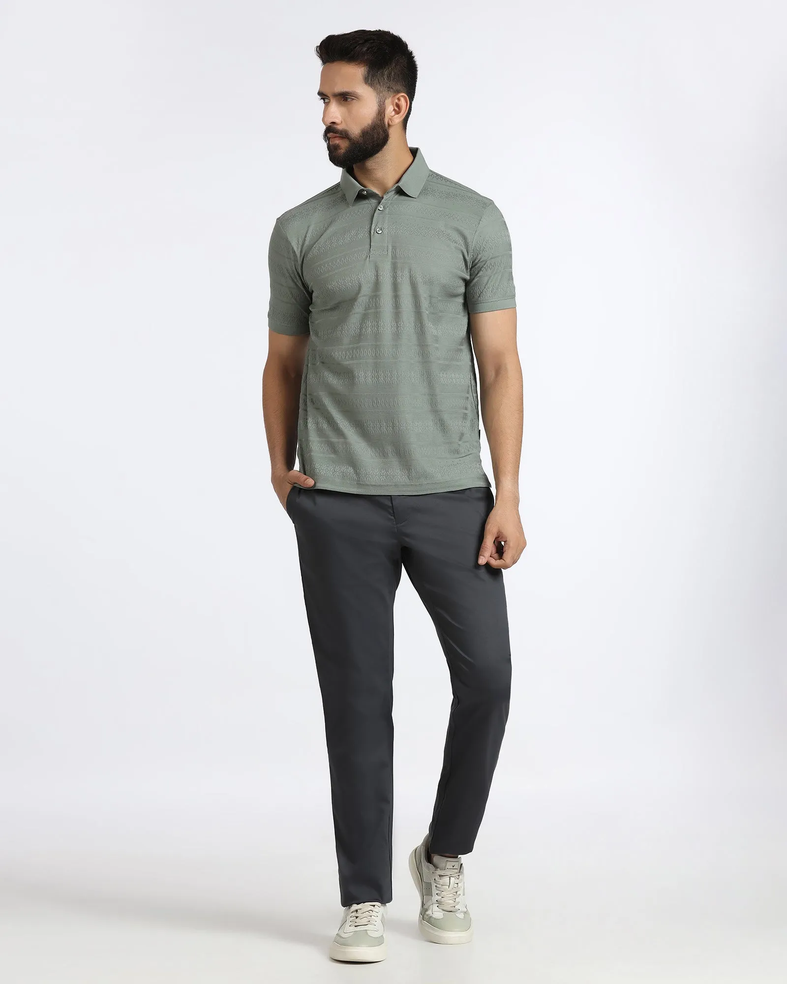 Sporty Comfort Chilly Comfort Ash Grey Non Iron Solid Khakis - Peter