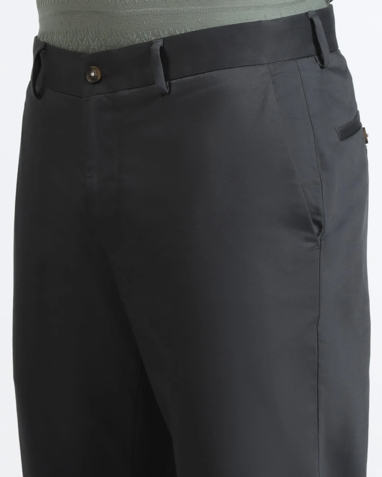 Breathable Material Ash Grey Non Iron Solid Khakis - Peter