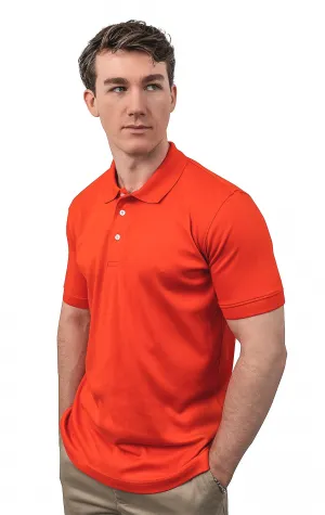 CLEOCOTTON RED POLO SHIRT Business Ready Yarn Dyed Collar