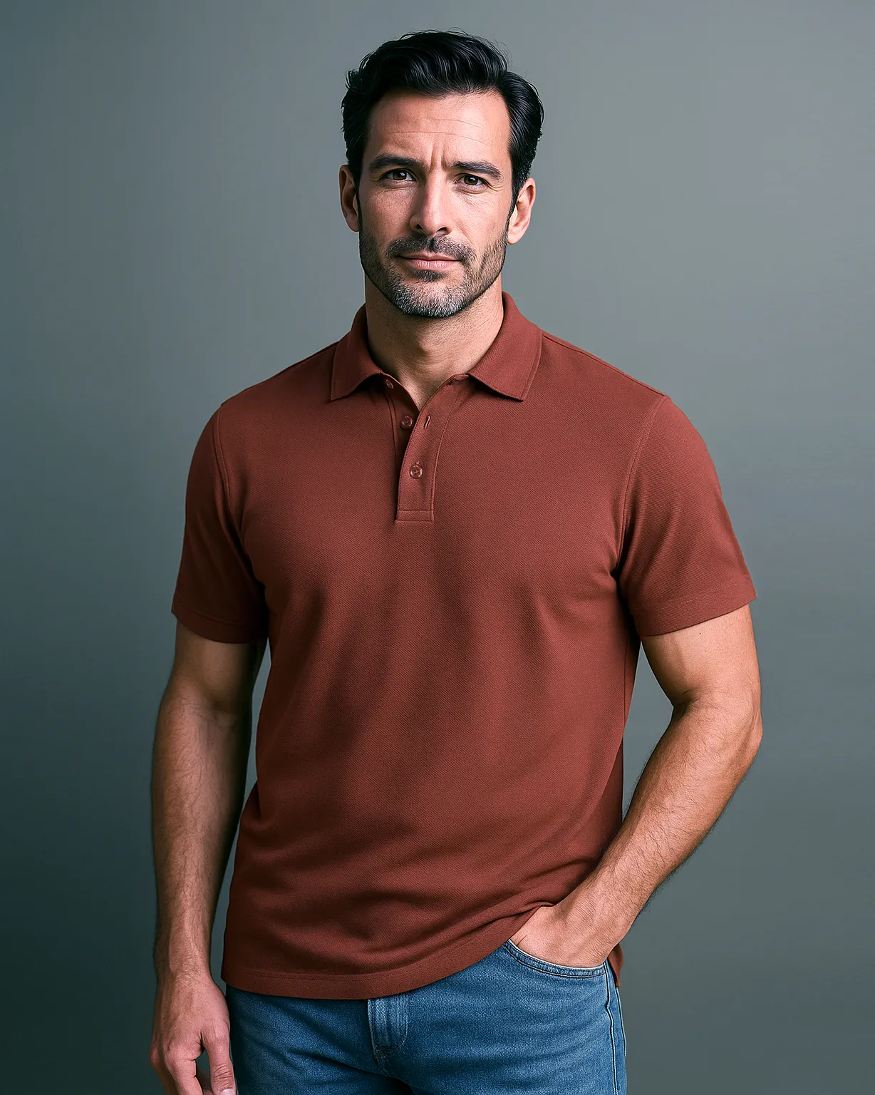 EZS Aria Rust Polo Smart Layering Corporate Dress Code