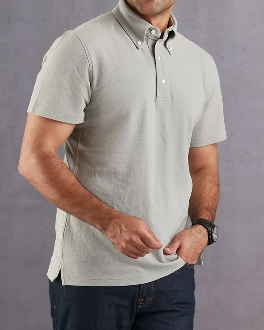 Porpoise Grey Polo T-Shirt Elegant Fit
