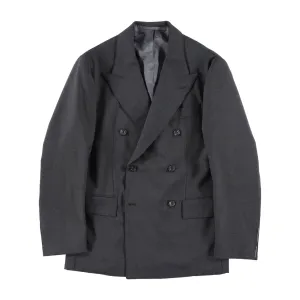 Nylon Shell Construction Stand Collar Charcoal High Twist Double Breasted Waverly Suit