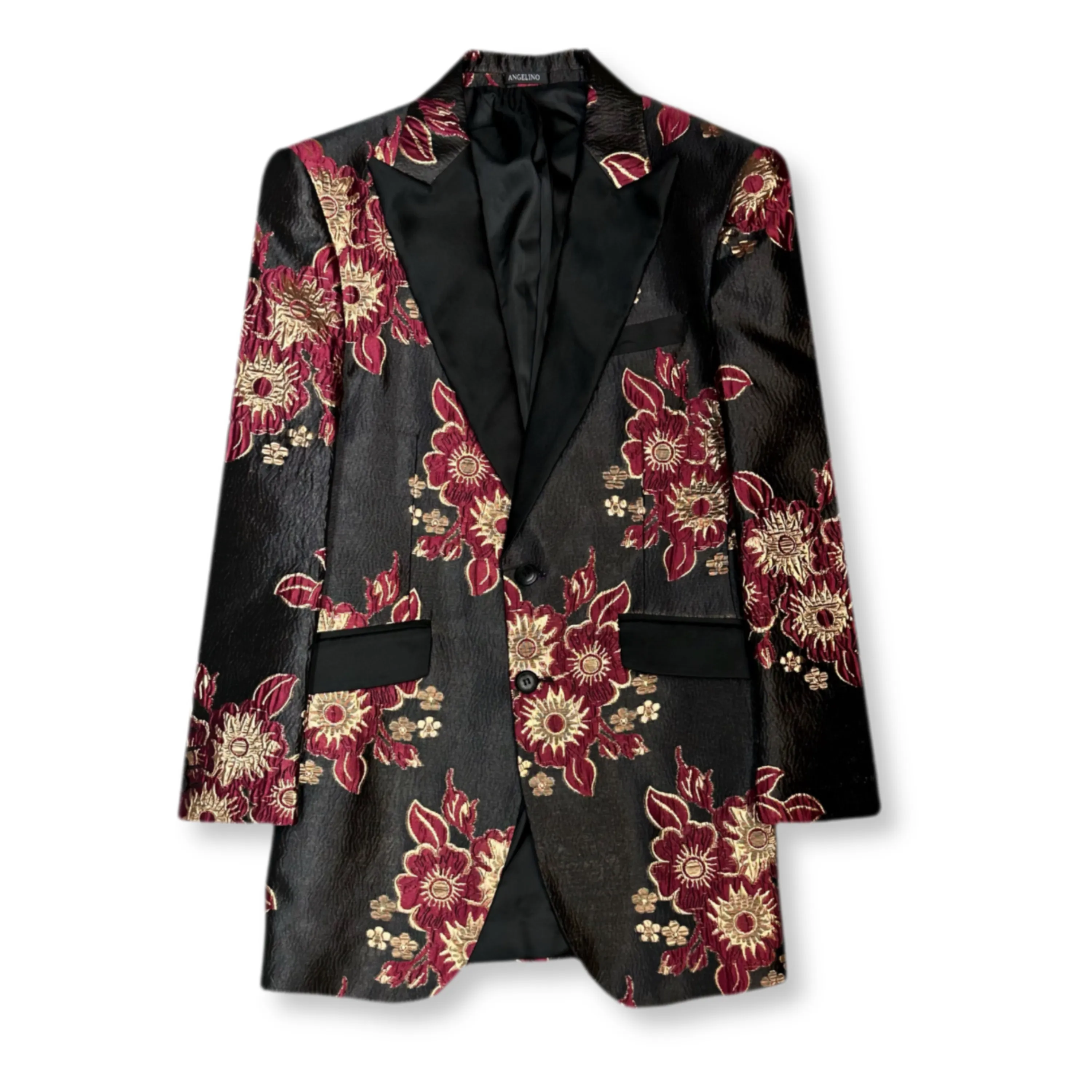 Hidden Storage Compartment Sun F. Semi Long Floral Blazer