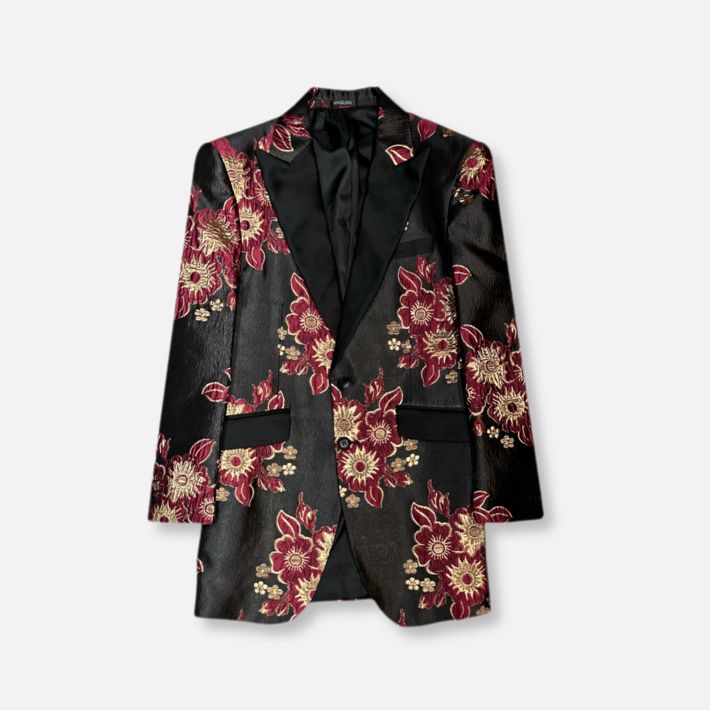 Sun F. Semi Long Floral Blazer Adjustable Cuff