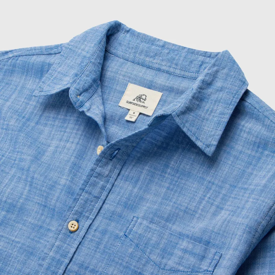 Brian Slub Cotton Shirt - Strong Blue WrinkleResistantClothing MultiPocket