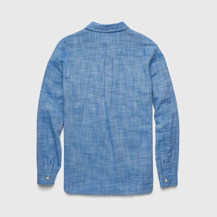 Light Jacket ComfortWaistband Brian Slub Cotton Shirt - Strong Blue