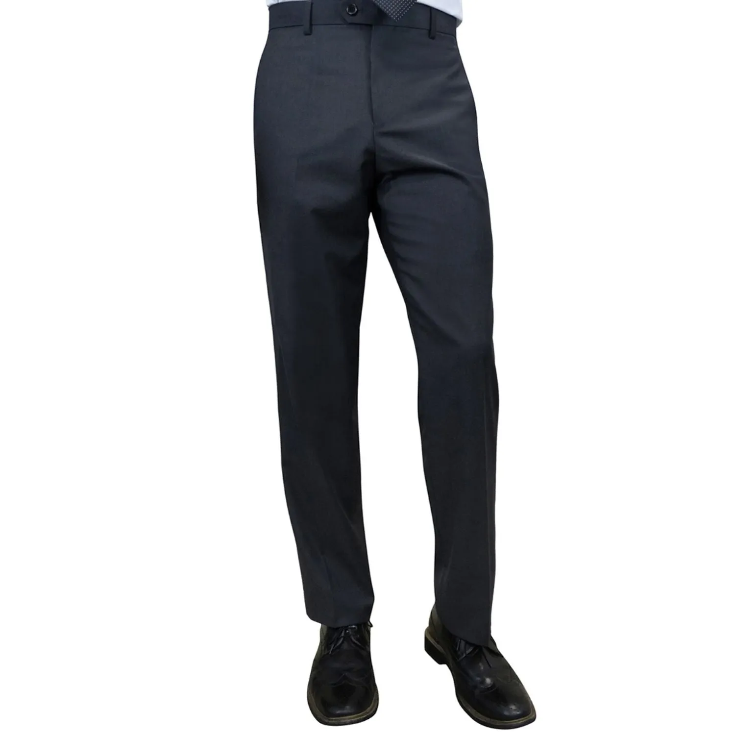All Purpose Fit Stylara Collection: Charcoal Slim Fit Flat Front Pants