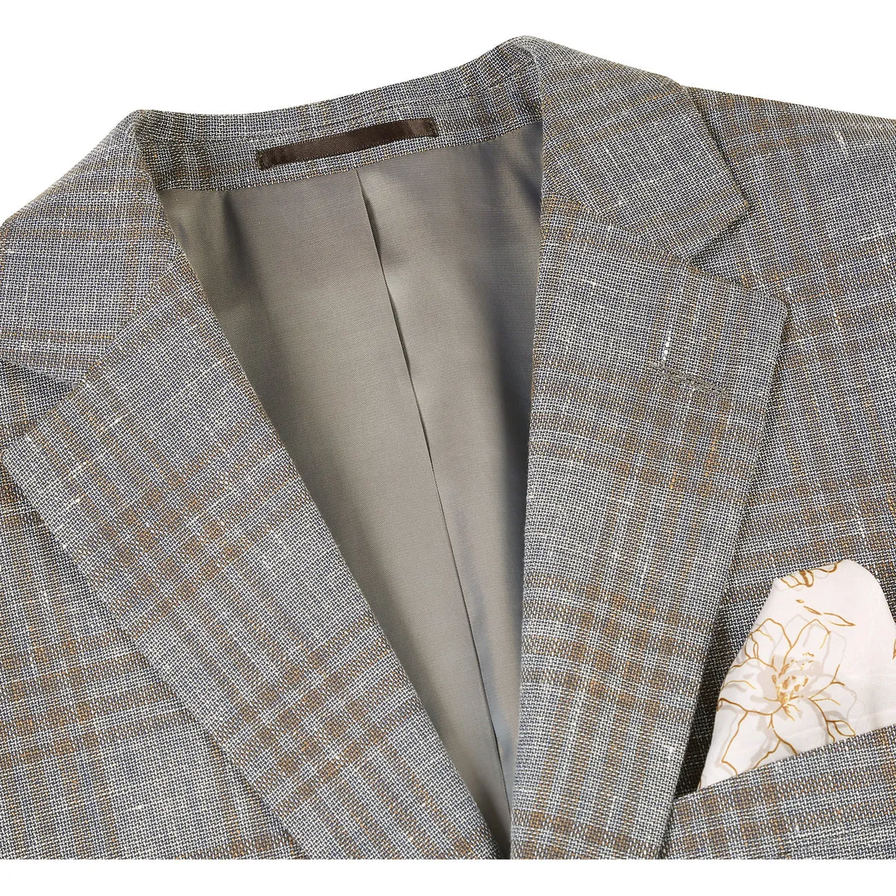 Alessandro Vitello by Renoir Classic Fit Wool Gray Brown Blazer 565-13 Matte Surface Texture Comfortable Feel