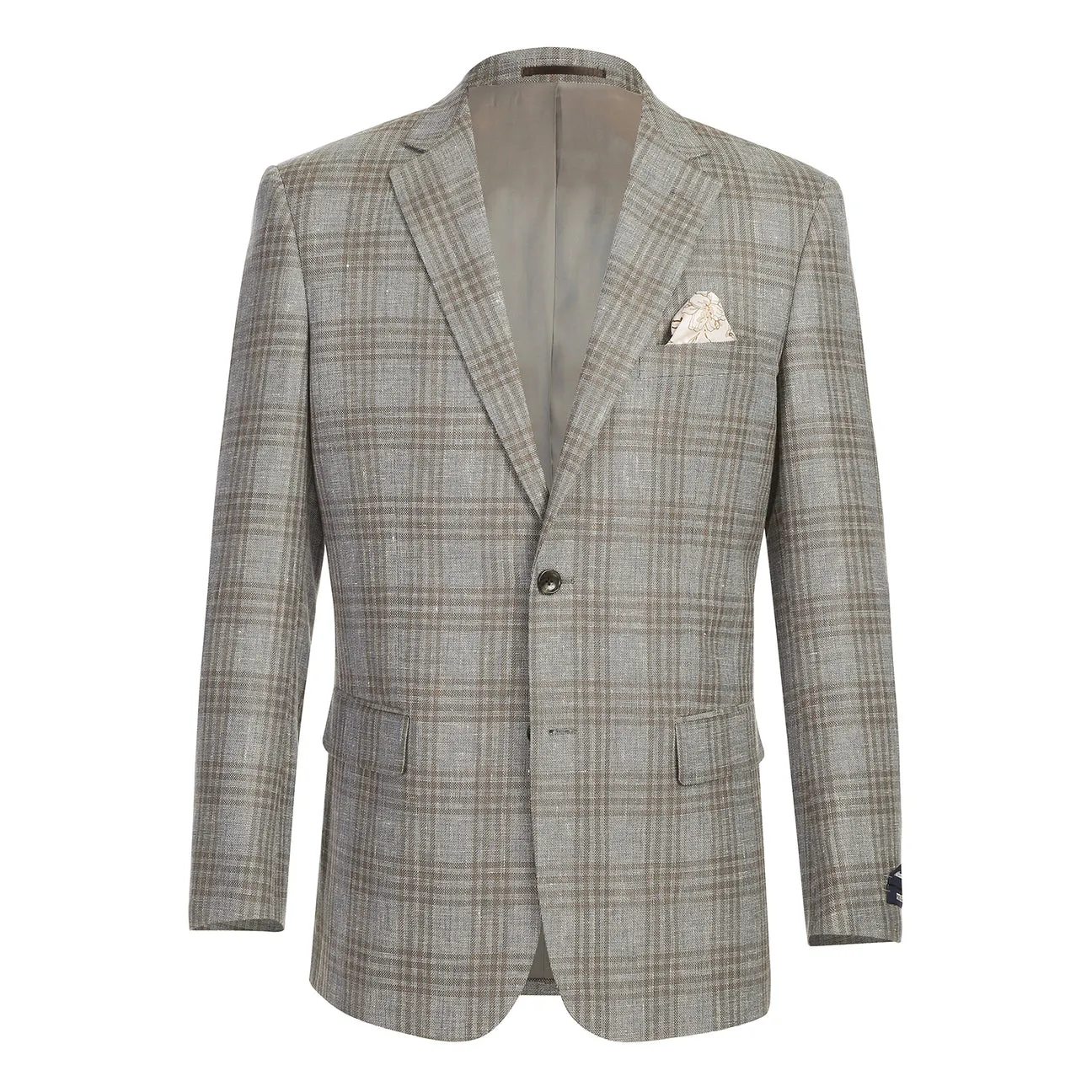 Alessandro Vitello by Renoir Classic Fit Wool Gray Brown Blazer 565-13 Work Tough Contemporary Fit