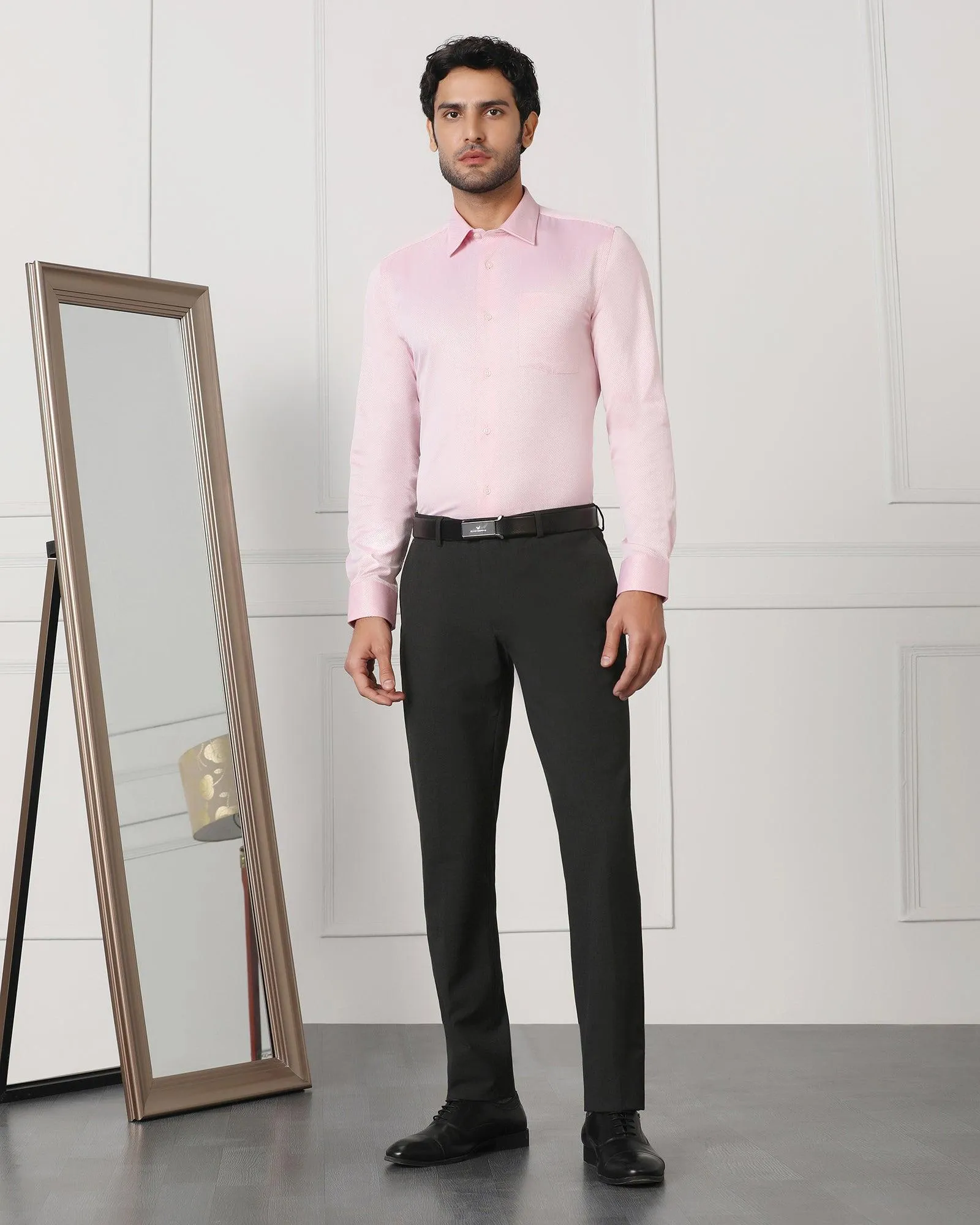Must Haves Formal Pink Solid Shirt - Samuel Zip Front