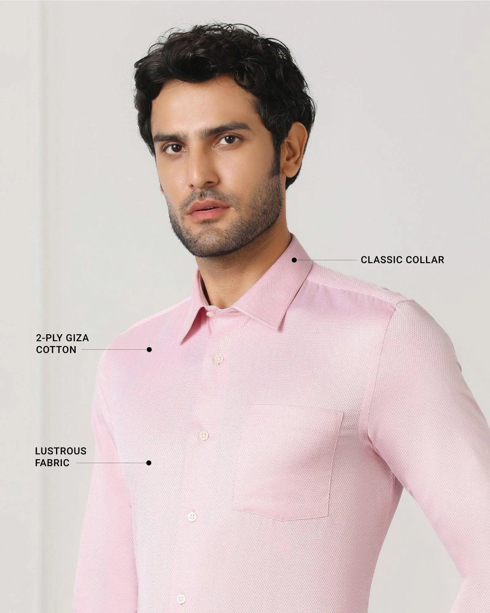 Functional Pocket Youthful Appeal Must Haves Formal Pink Solid Shirt - Samuel