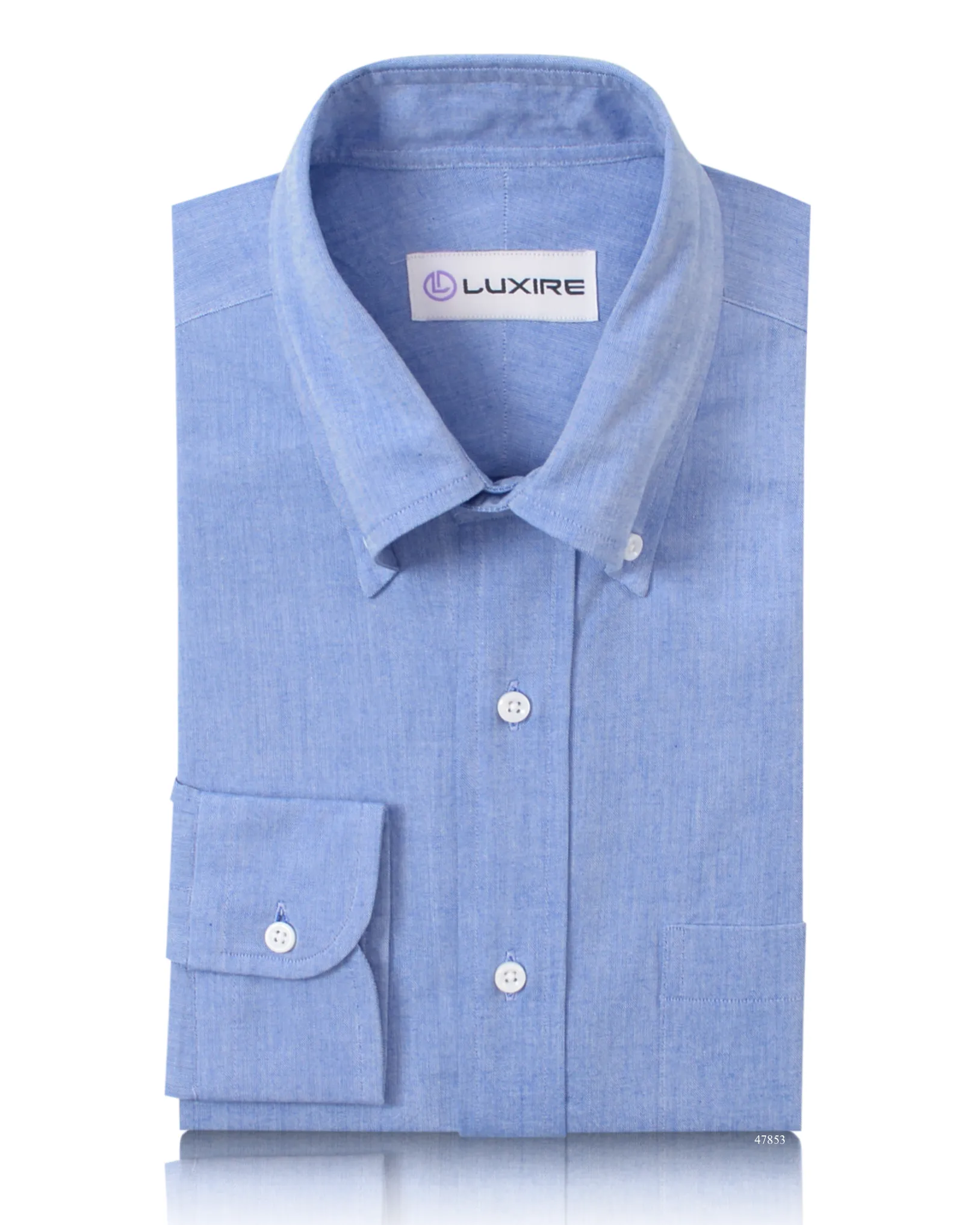 Double Stitched Hems birthday party All-Purpose Use Blue Slub Pinpoint Oxford Shirt