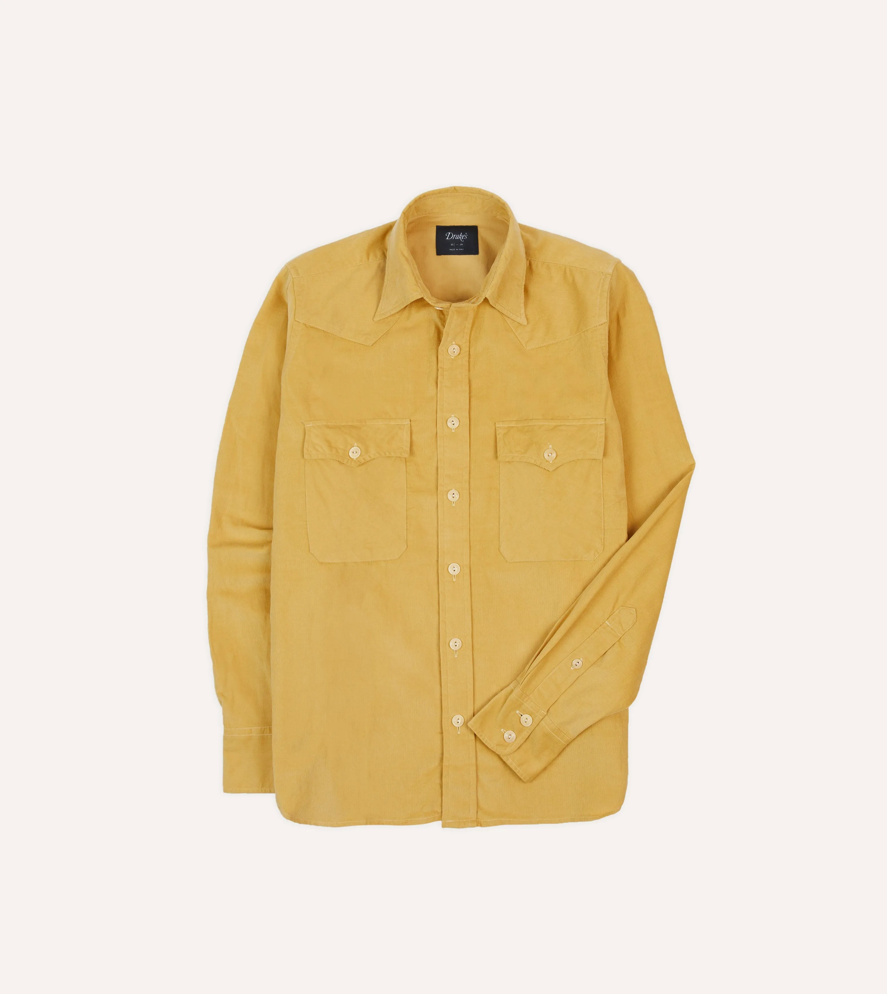 Poolside Lounge All Day Comfort Tech Yellow Corduroy Two-Pocket Western Shirt