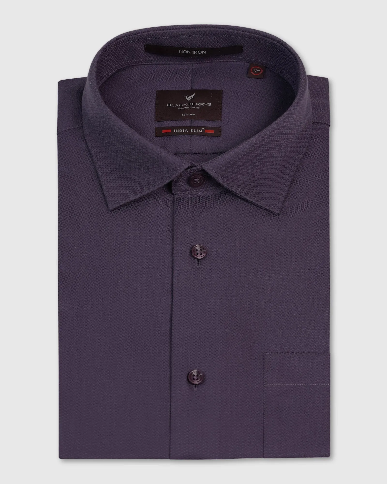 Non Iron Formal Purple Solid Shirt - P31 Smooth Seam Finish