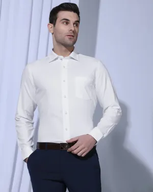 Formal White Textured Shirt - Noir Weekend Style