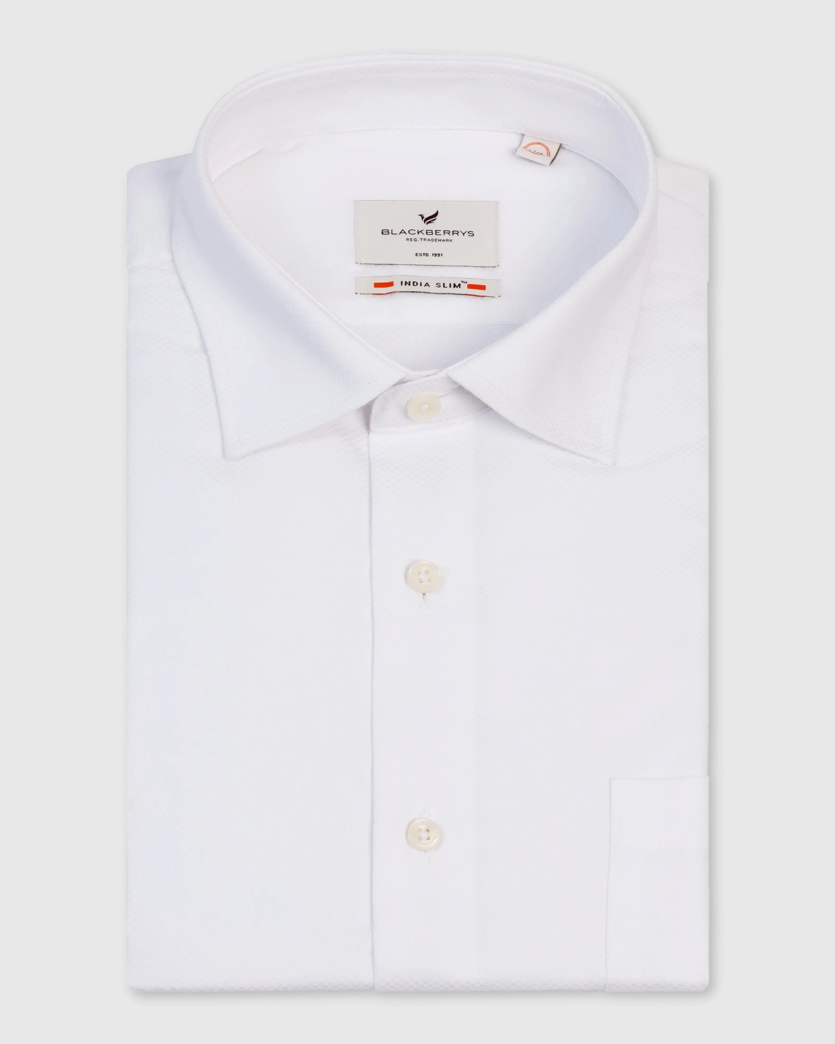 Formal White Textured Shirt - Noir Durable Material