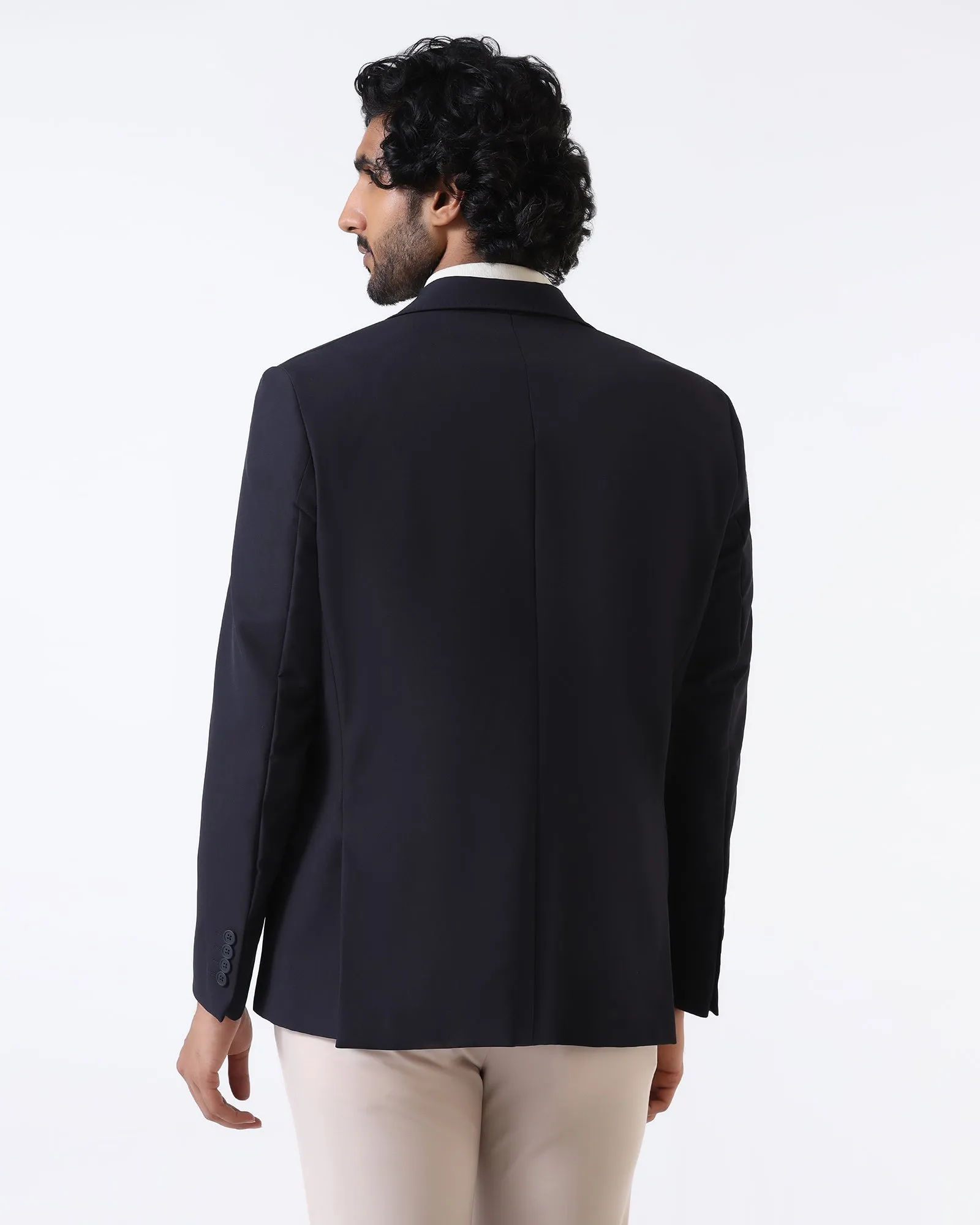 Navy TechPro Solid Blazer - Ron Heat Sealed Seams