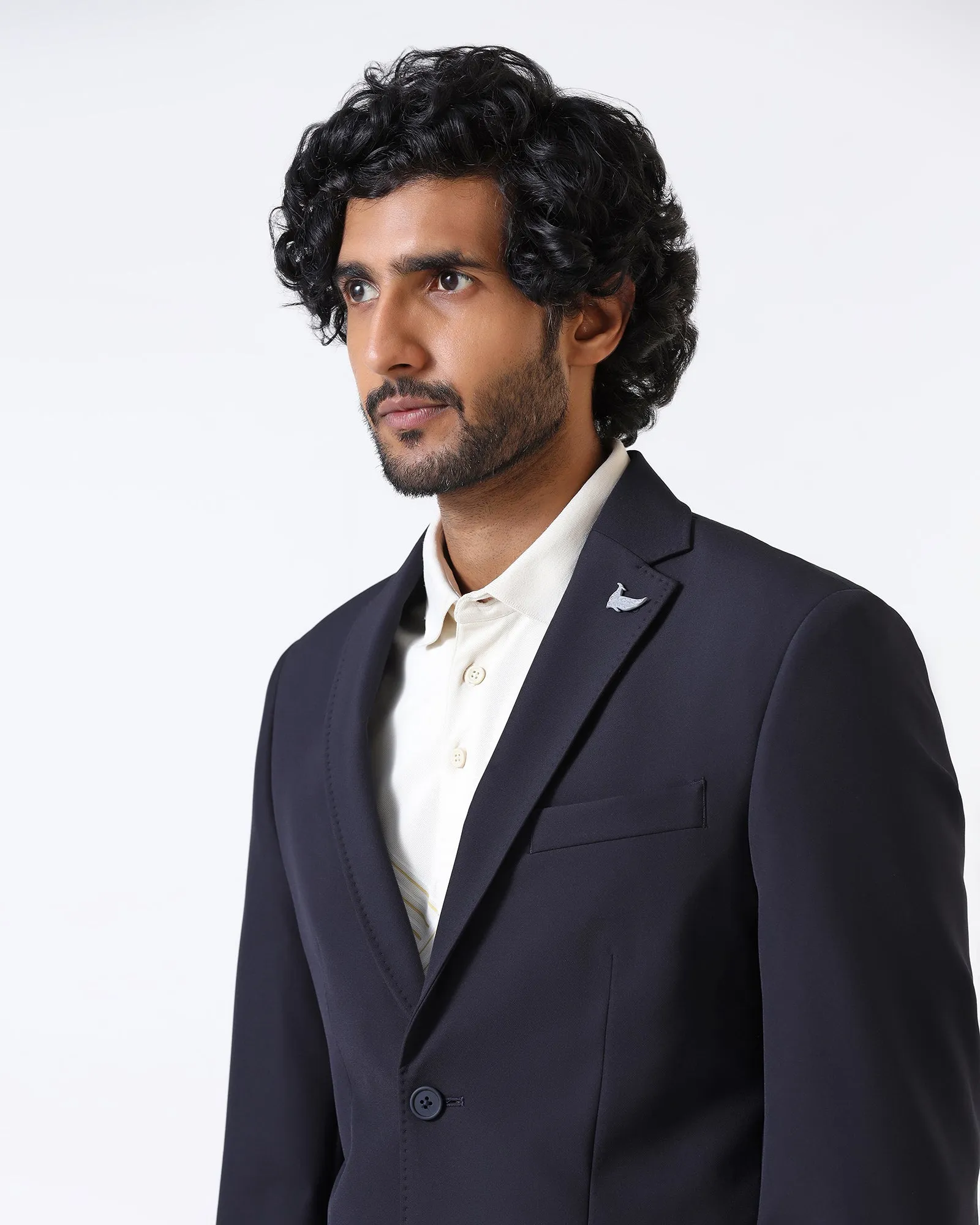 Navy TechPro Solid Blazer - Ron Ripstop Technology