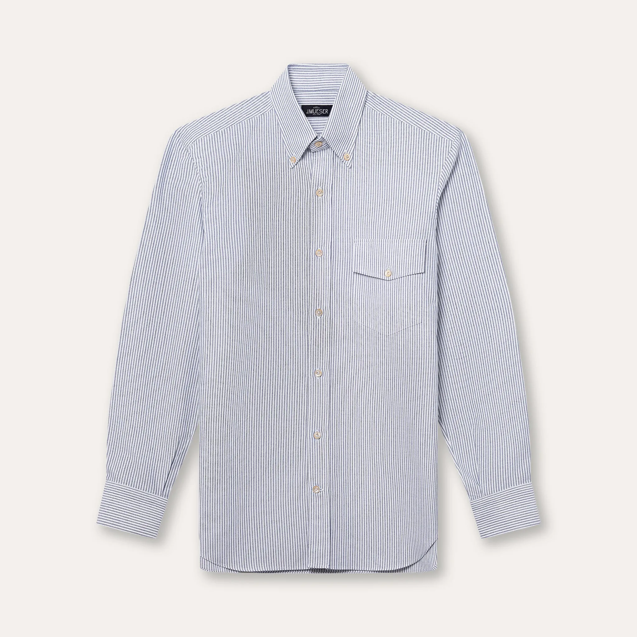 Focus Fit Shimmer Core Blue University Stripe Oxford Button Down Shirt