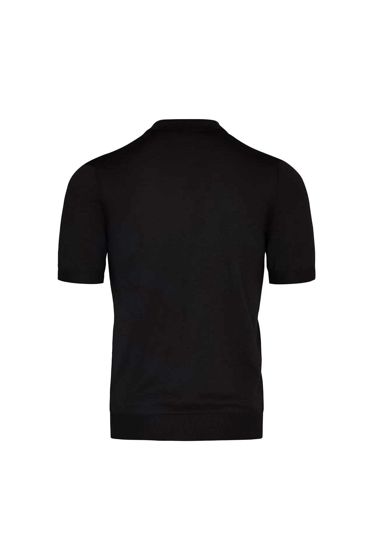 Silk Cotton Blend Knit Zip Front Polo in Midnight Calm Wave AbrasionResistantClothing