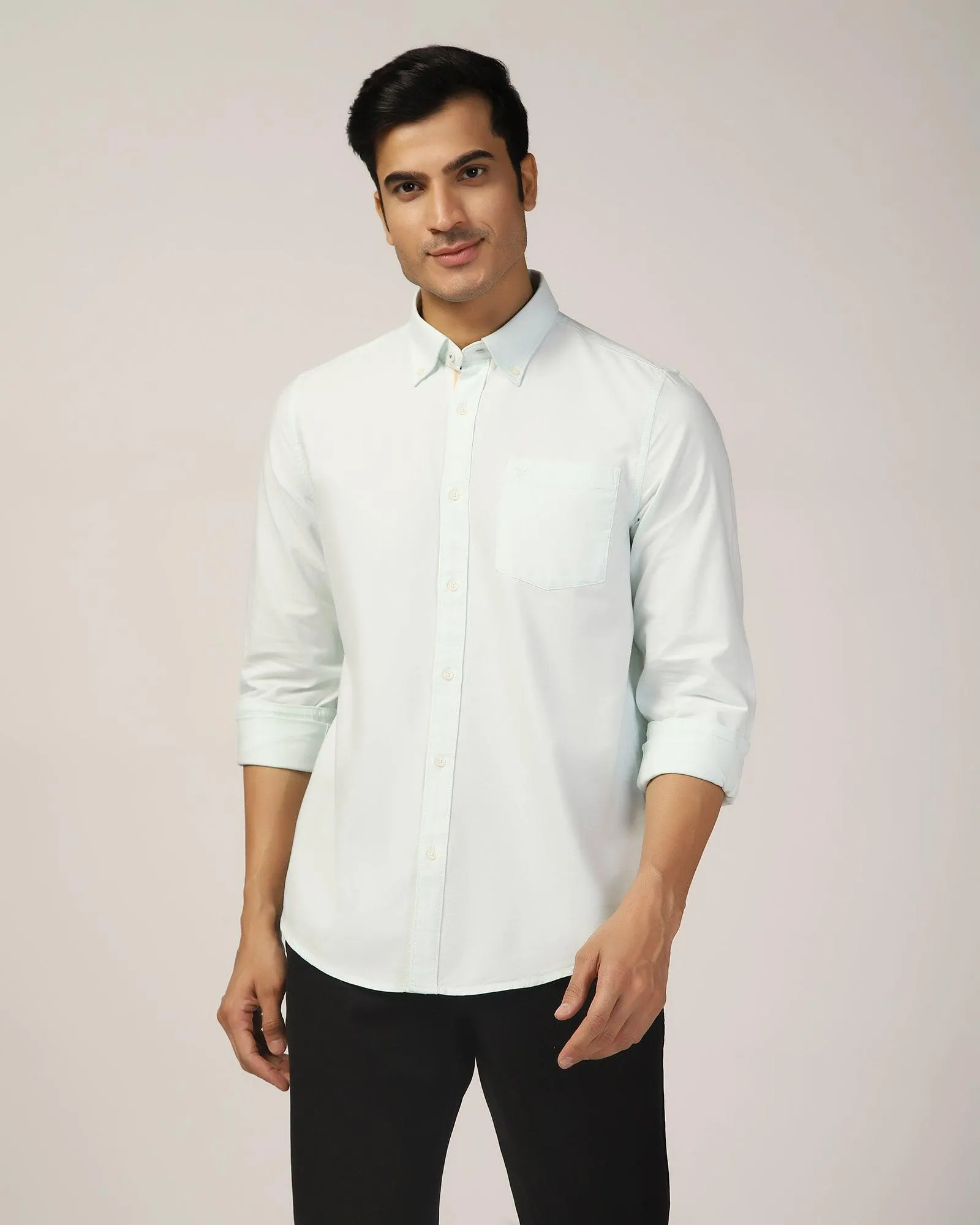 Winter Essentials Casual Mint Solid Shirt - Molly