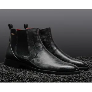 Black Leather Chelsea Boot Comfort Lining Daily Walks Mud Resistant Work Commute
