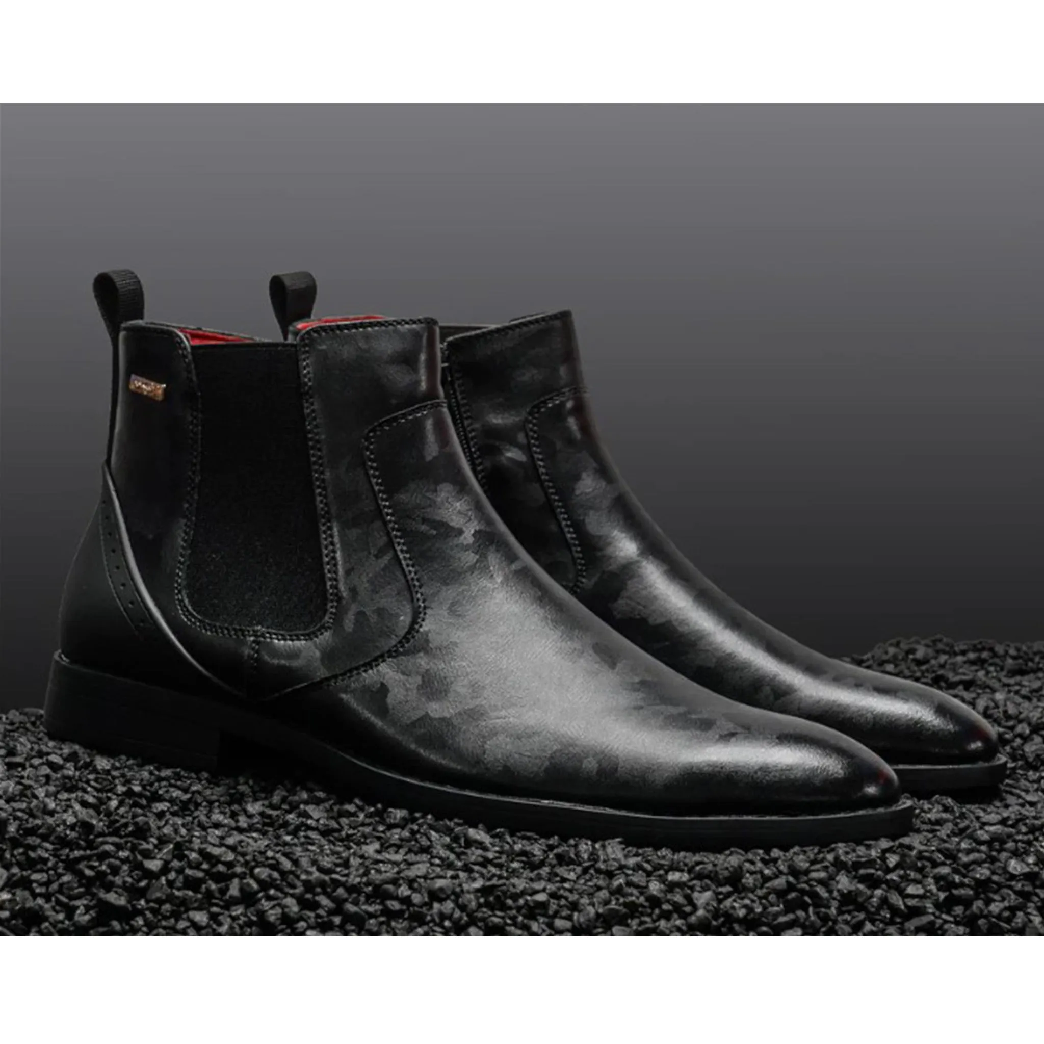 Padded Liner Black Leather Chelsea Boot