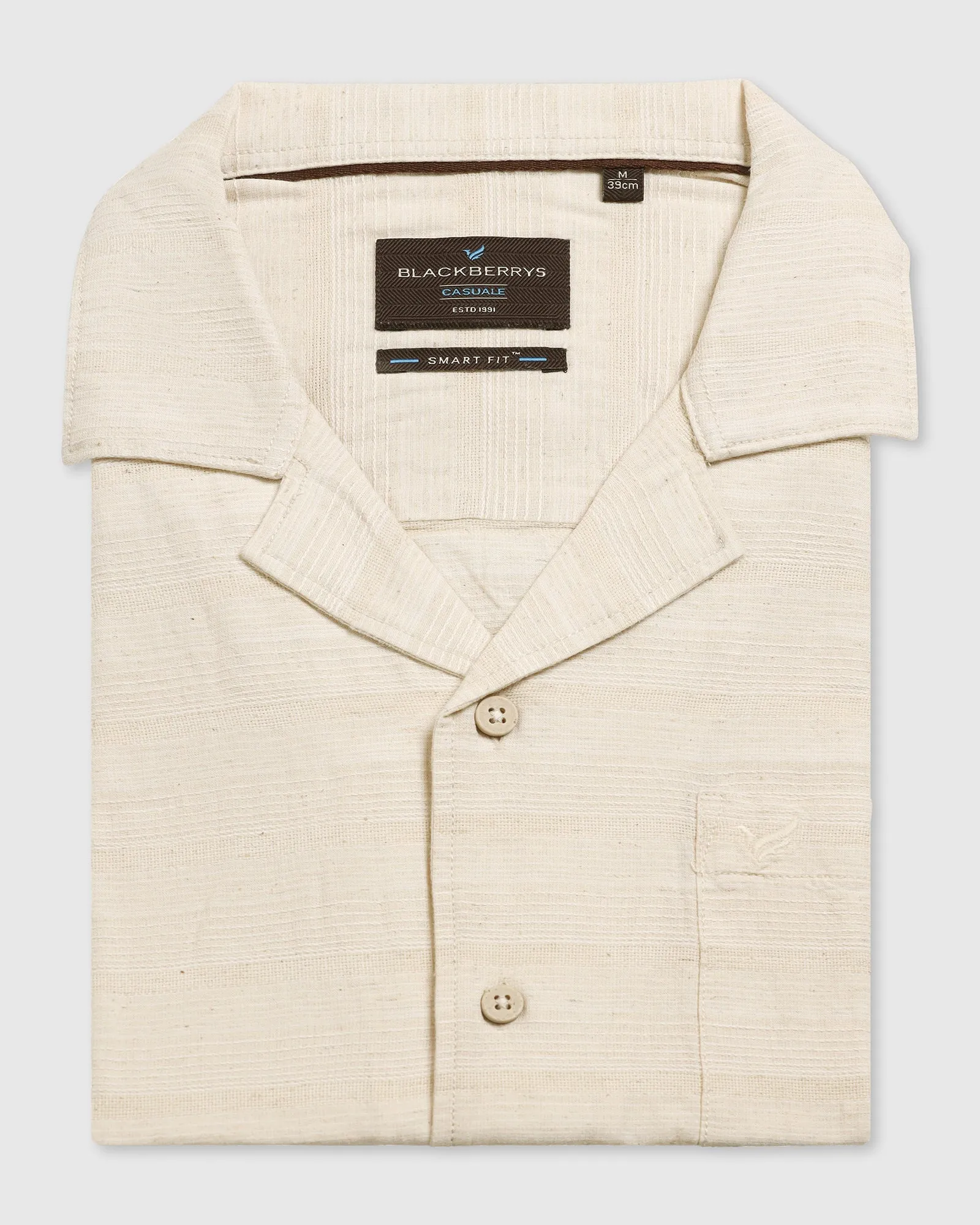 Layering Essential Casual Half Sleeve Natural Textured Shirt - tatsuki