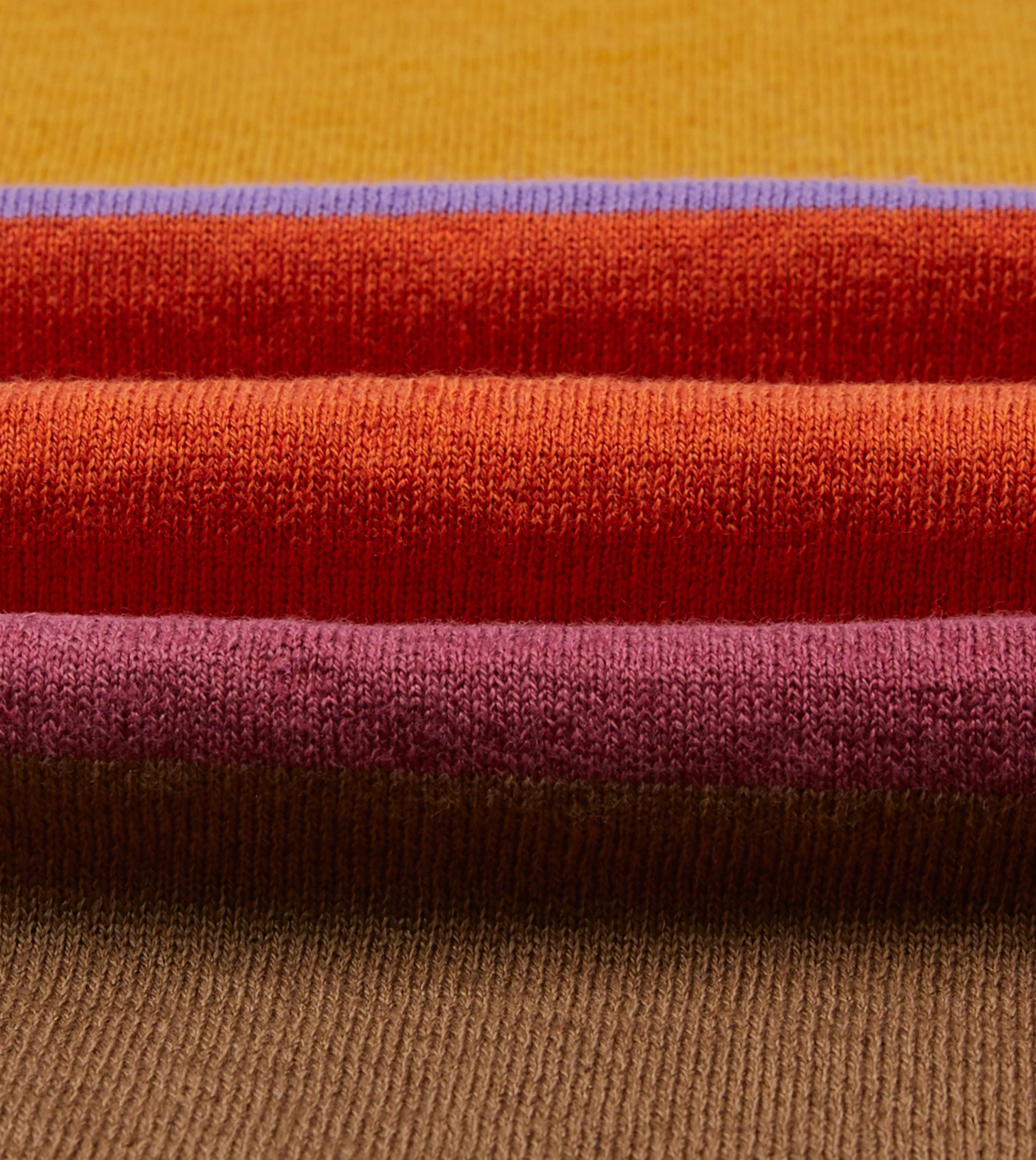 Subtle pattern Orange, Brown and Purple Linen Cotton Knitted Rugby Shirt