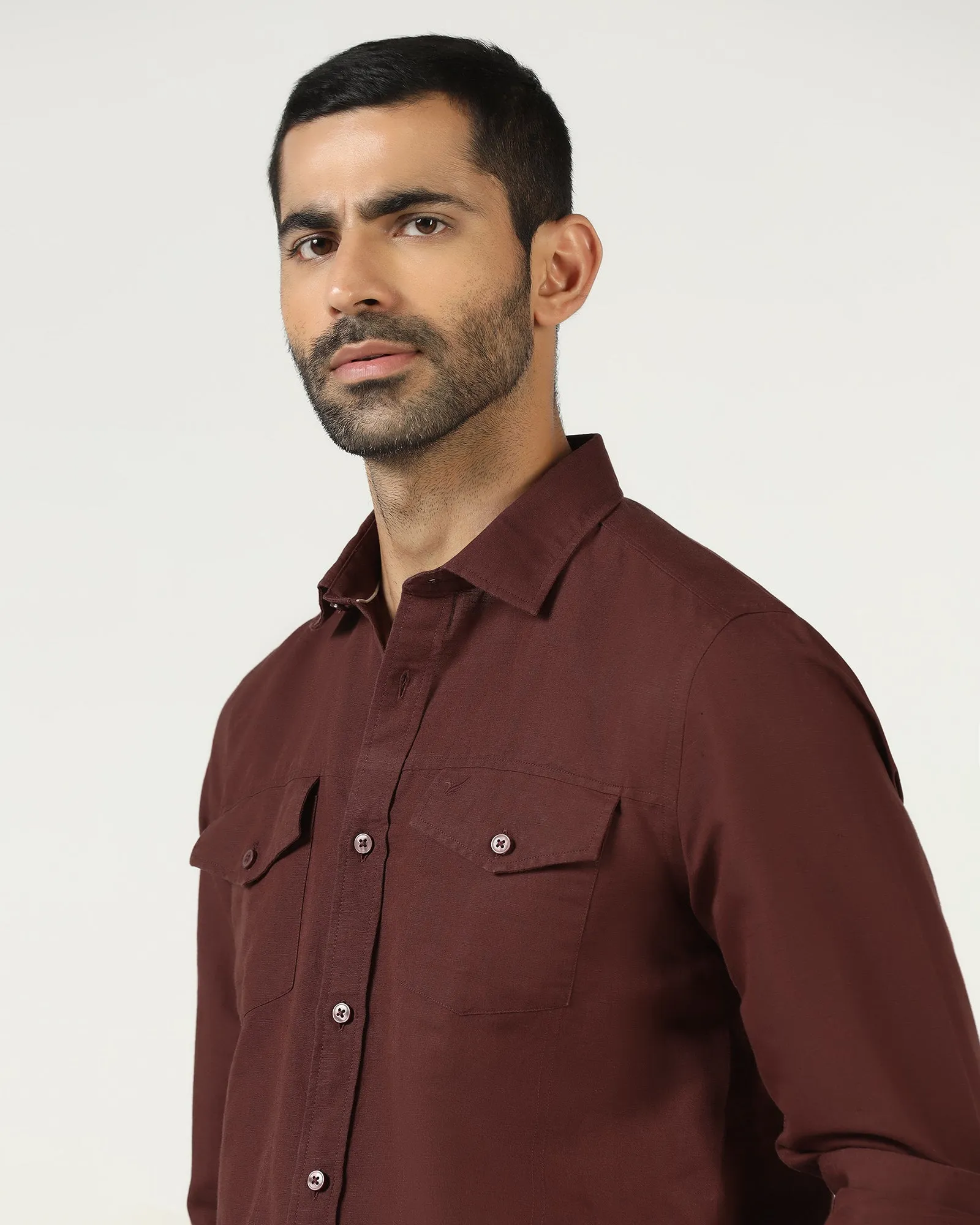 Rust Linen Solid Shirt - Konrad Cocktail Party Party outfit