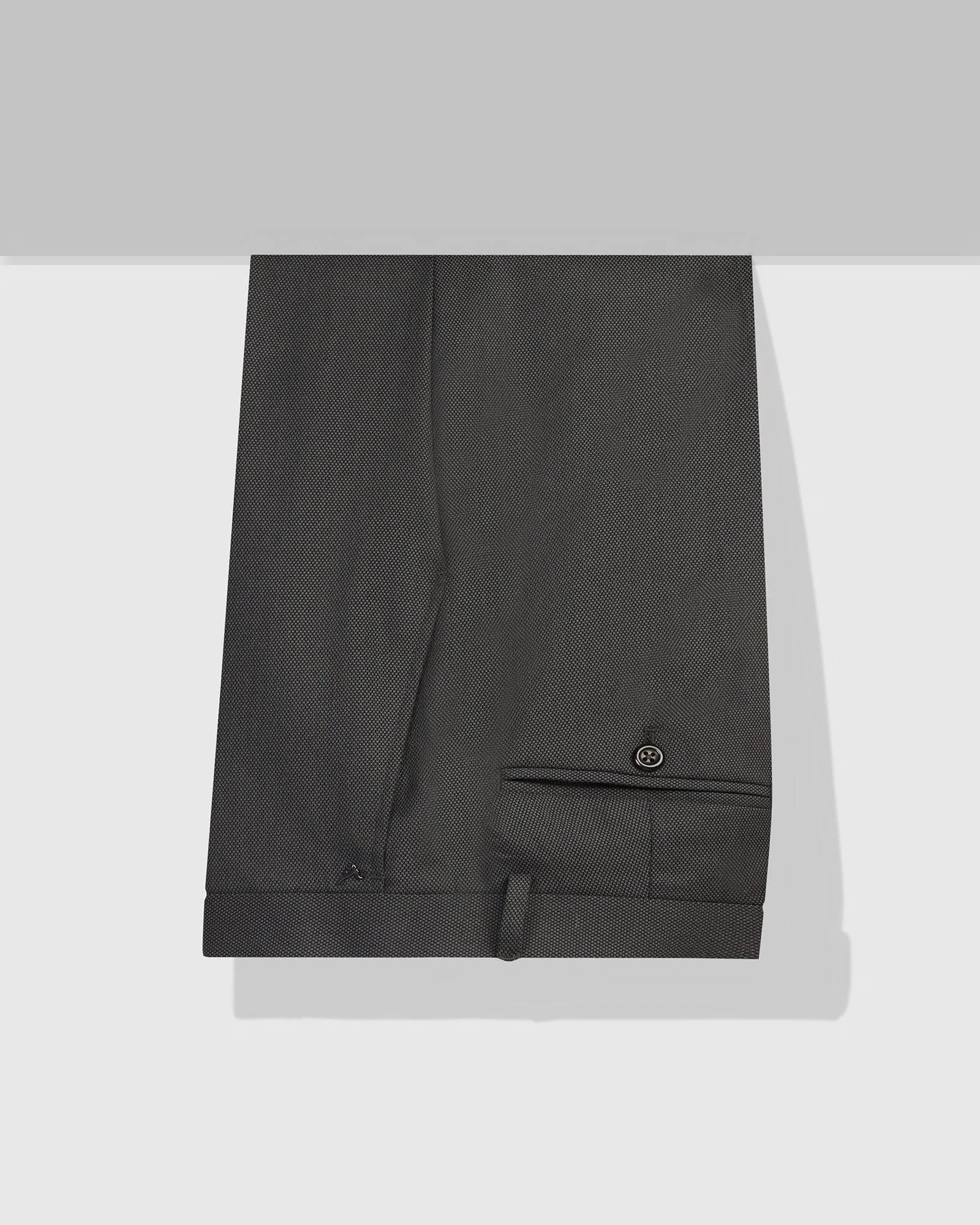 Slim Fit B-91 Formal Black Textured Trouser - Sive Metallic accents