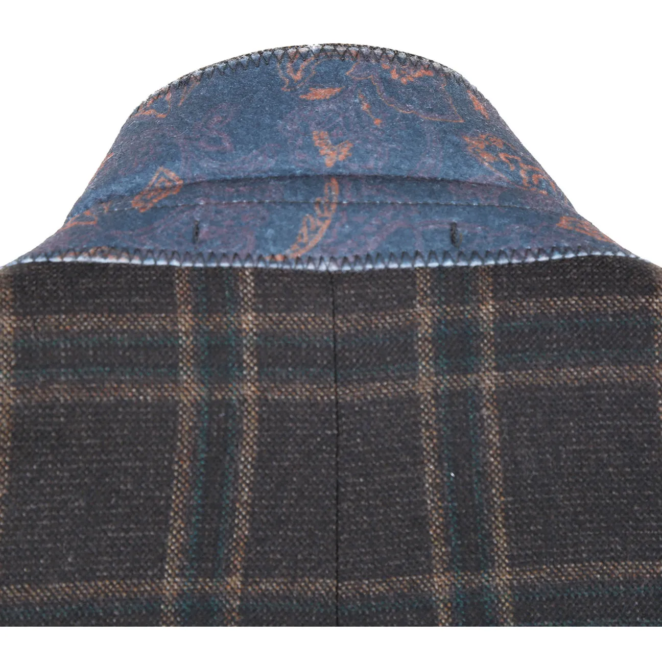 Transitional Look Alessandro Vitello by Renoir New Slim Fit Wool Checked Dimgray Blazer 563-11