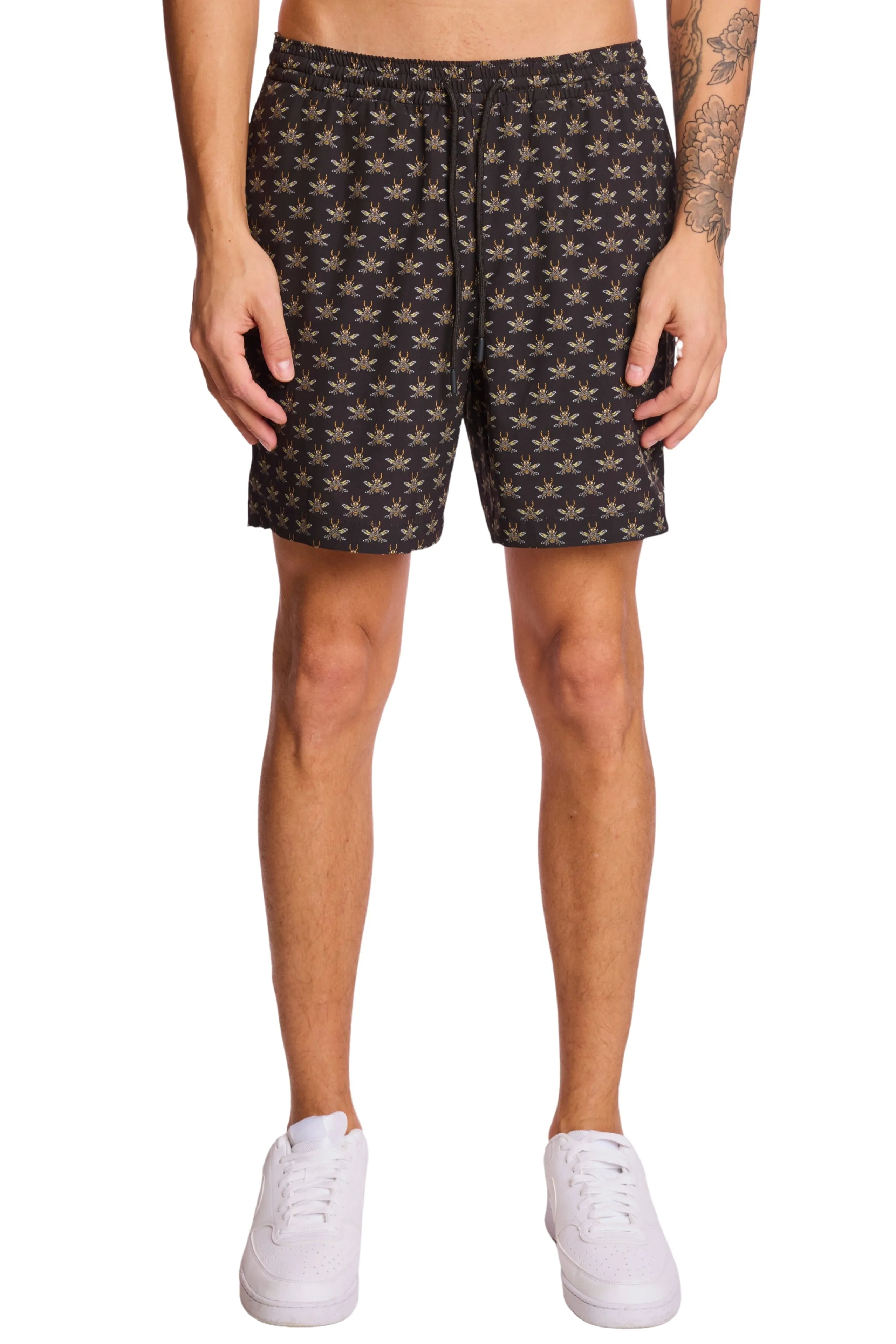 Body Movement Gilligan Swim Trunks - Black Bees