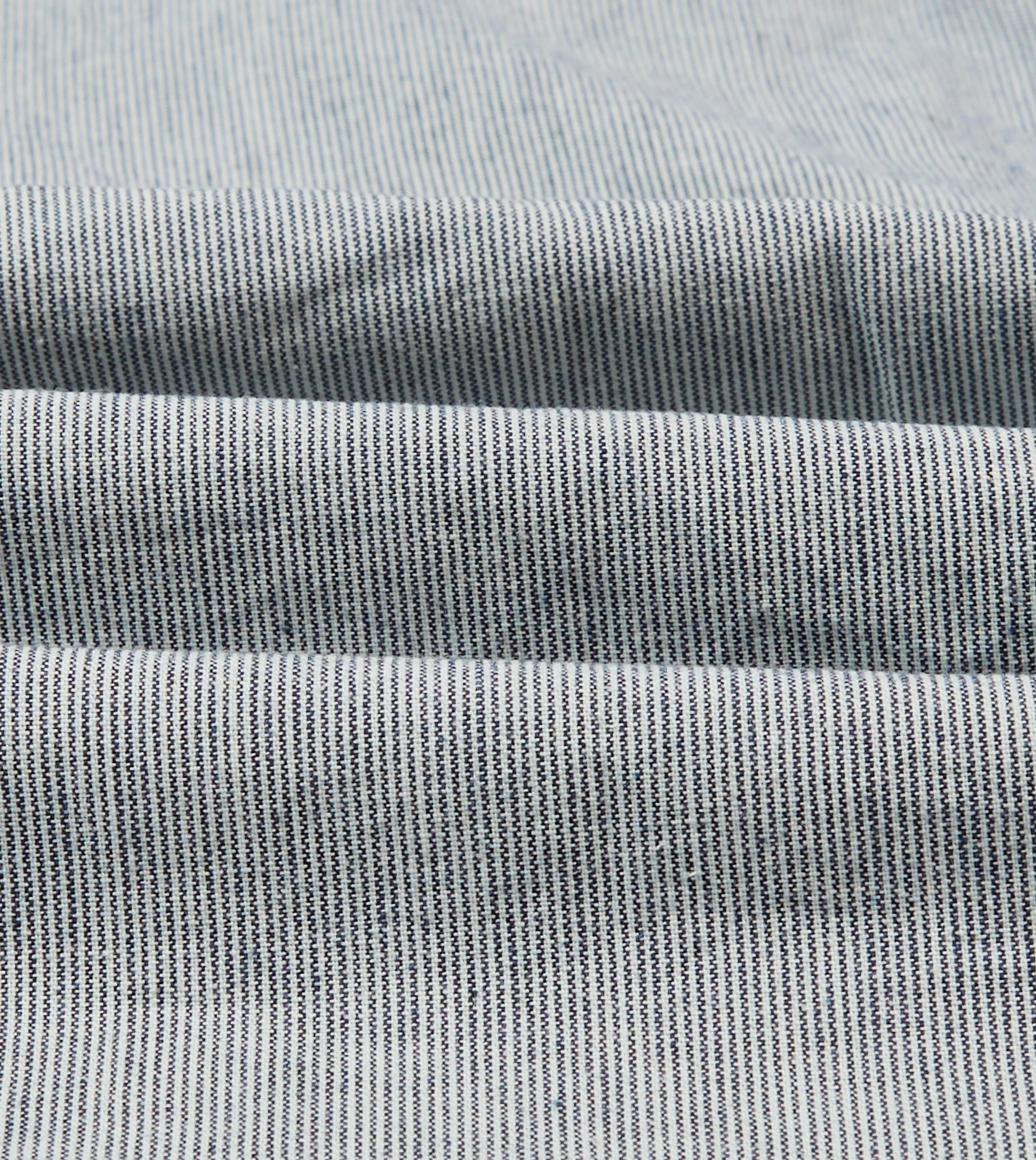 Blue Hickory Stripe Cotton Long Point Collar Popover Shirt Striped Design