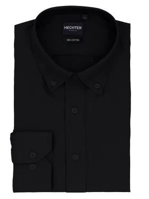 Black Button Down Shirt Sporty Look Eco Friendly Material